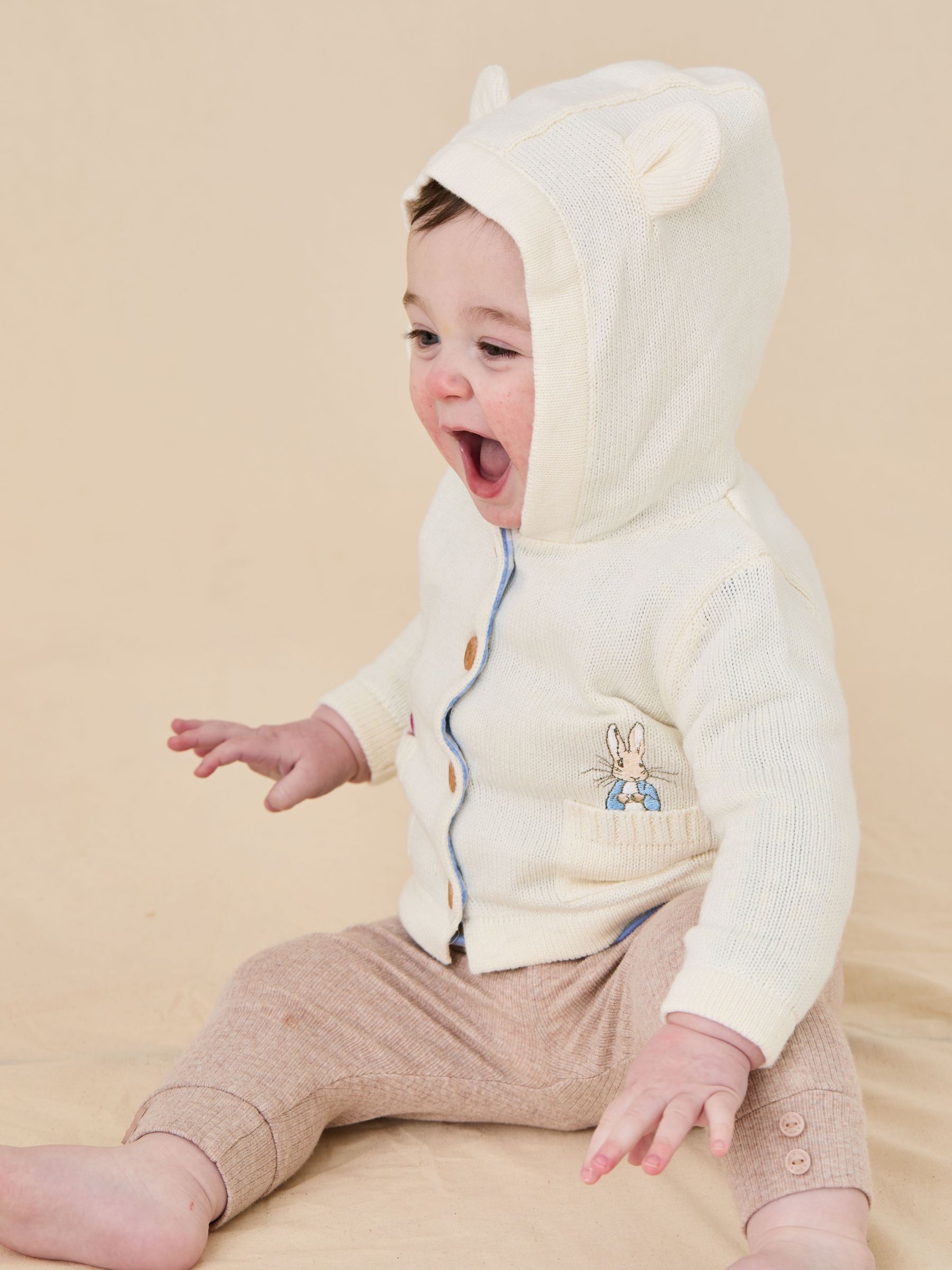 Cream Peter Rabbit™ Embroidered Cardigan (AU0450) | $51 - $55