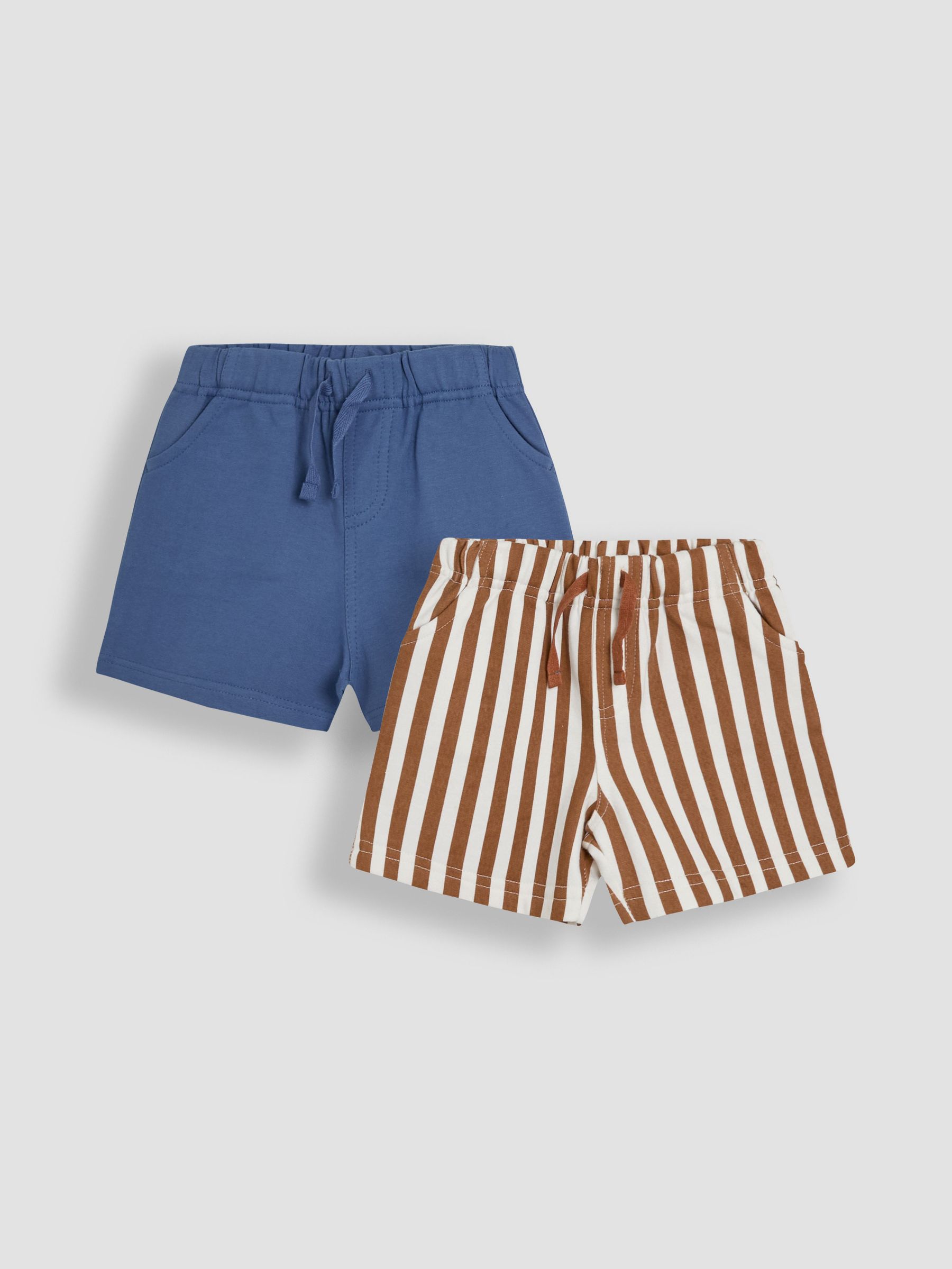 Mustard Stripe & Solid Blue 2-Pack Stripe Jogger Shorts (AU0494) | $33 - $38