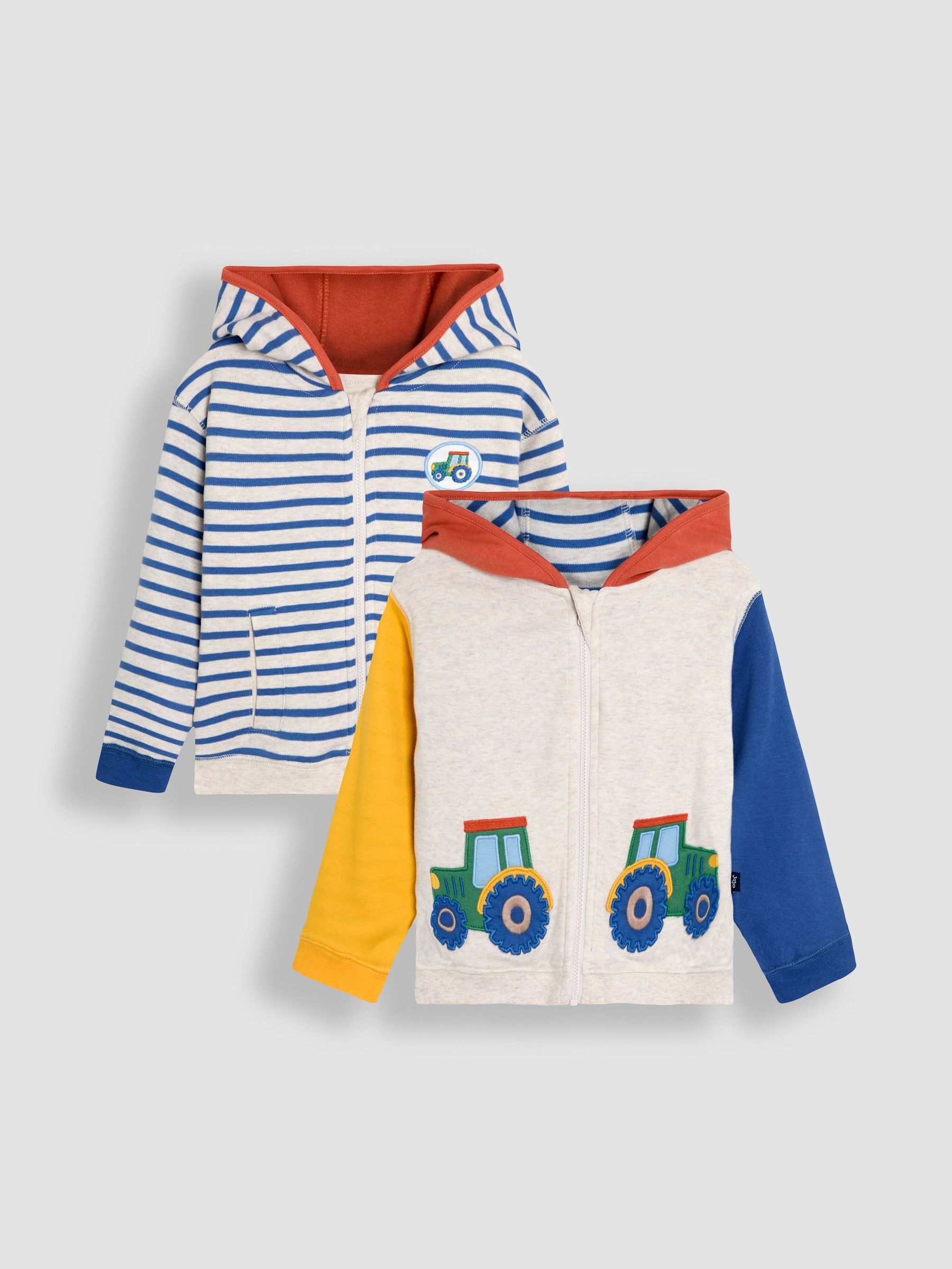 Natural Tractor Appliqué Reversible Hoodie (AU0601) | $46 - $51