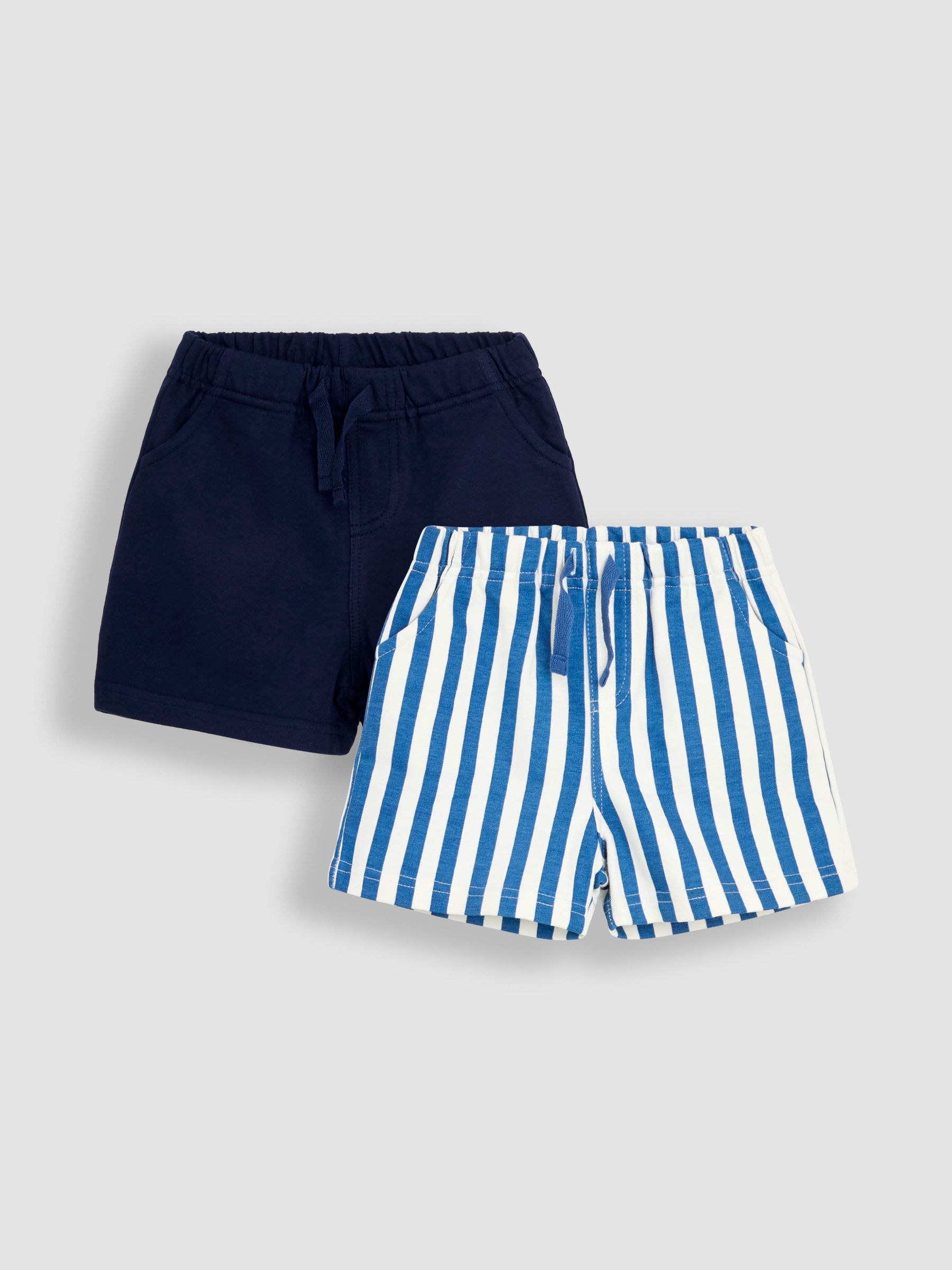 Blue Stripe & Navy Blue 2-Pack Stripe Jogger Shorts (AU0614) | $33 - $38