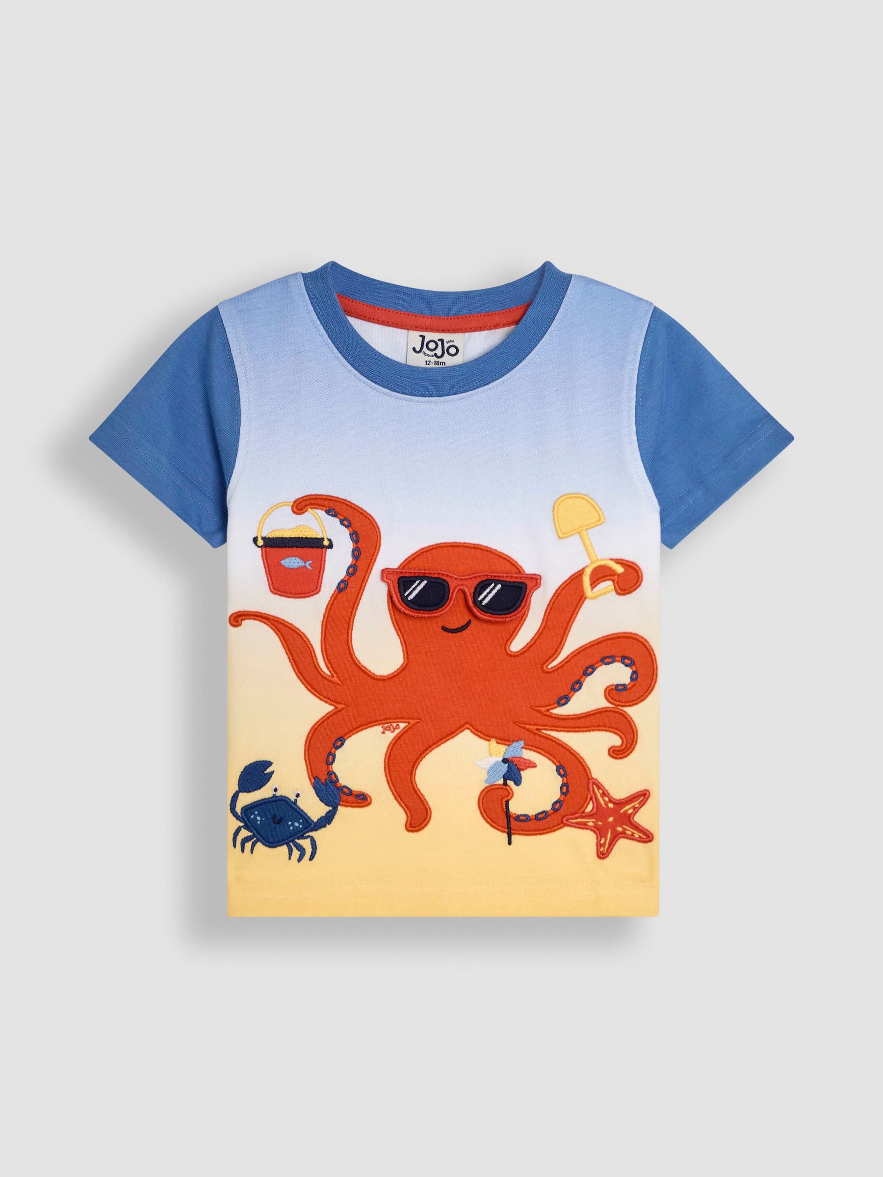 Blue Octopus Interactive Appliqué 100% Cotton T-Shirt (AU2243) | $27 - $33