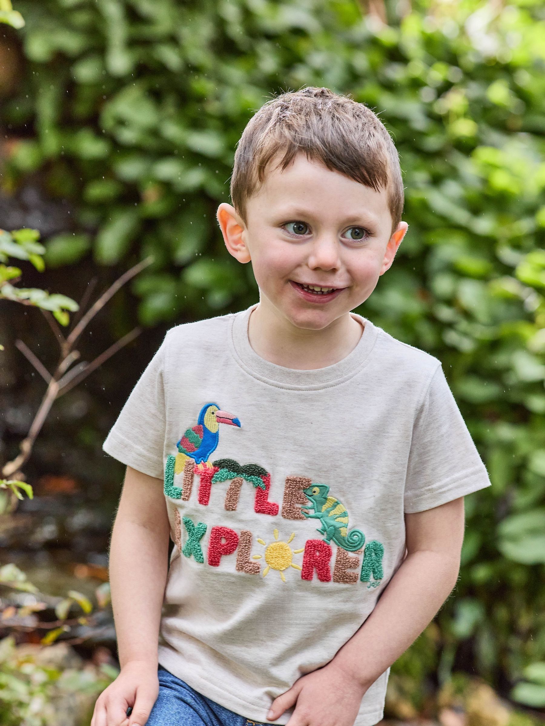 Natural Little Explorer Puff Print T-Shirt (AU2256) | $27 - $33