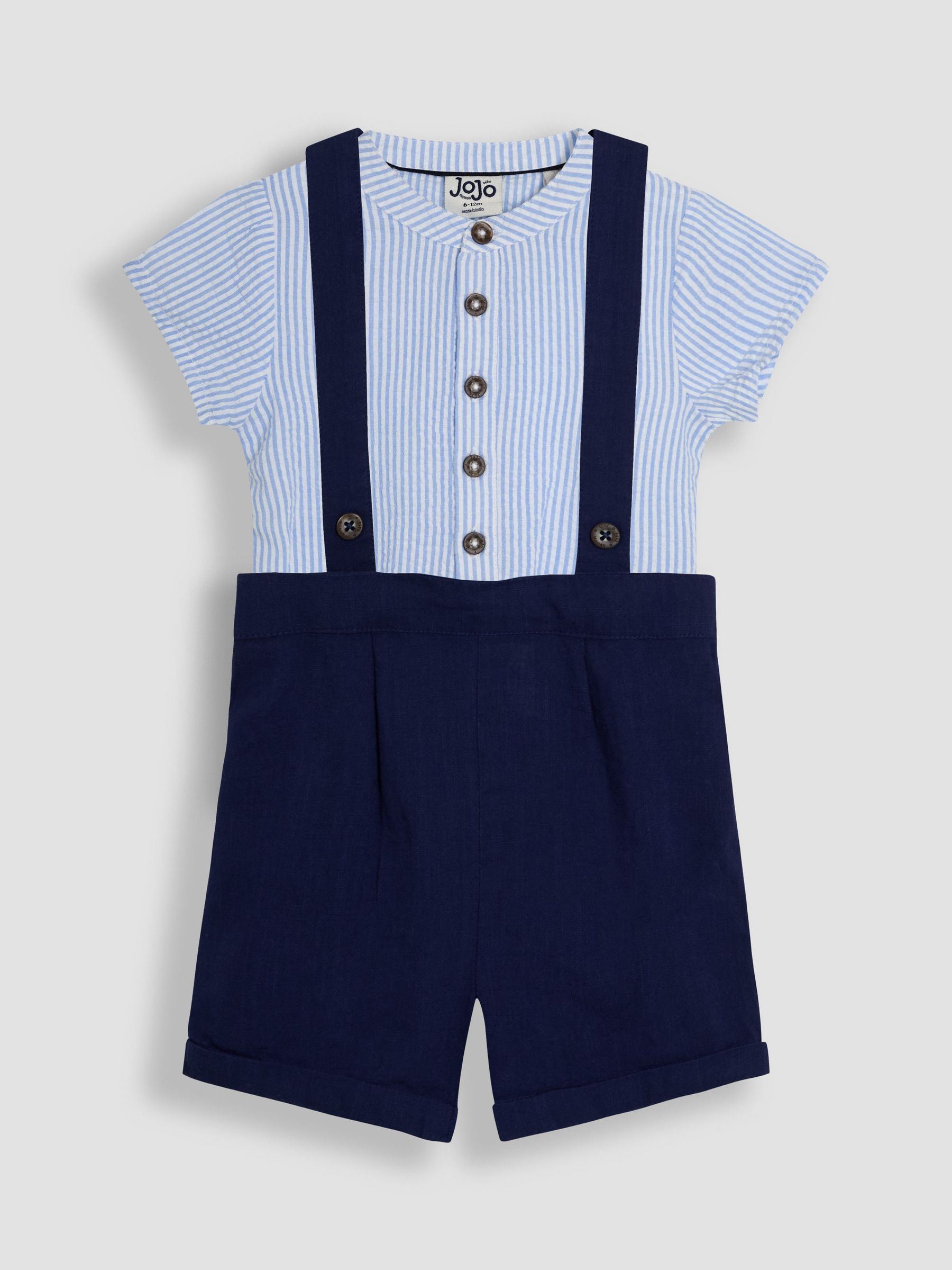 Blue 2-Piece Grandad Shirt & Shorts Set (AU4146) | $51 - $55