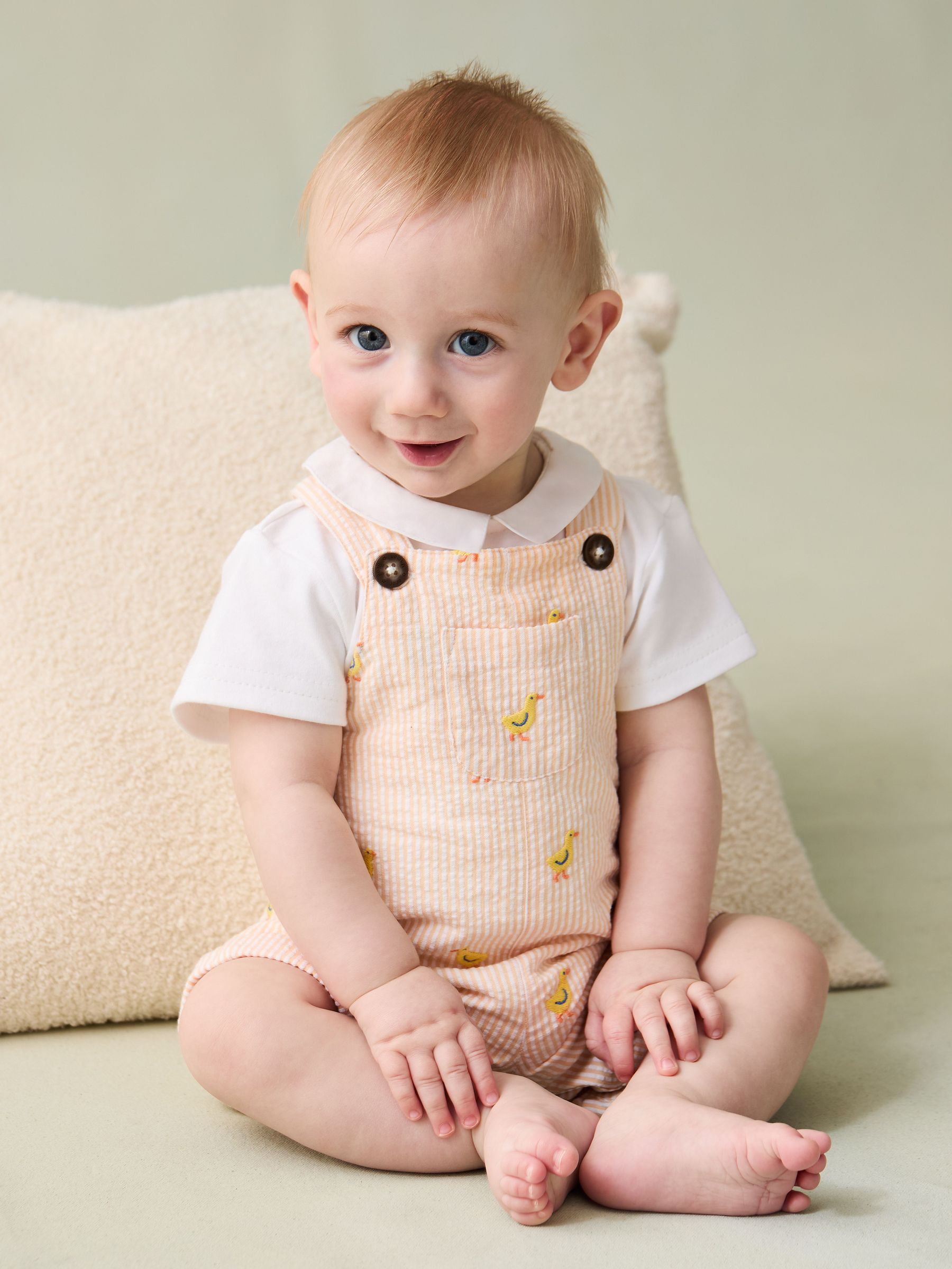 Yellow 2-Piece Chicks Embroidered Dungarees & Body Set (AU4169) | $51 - $55