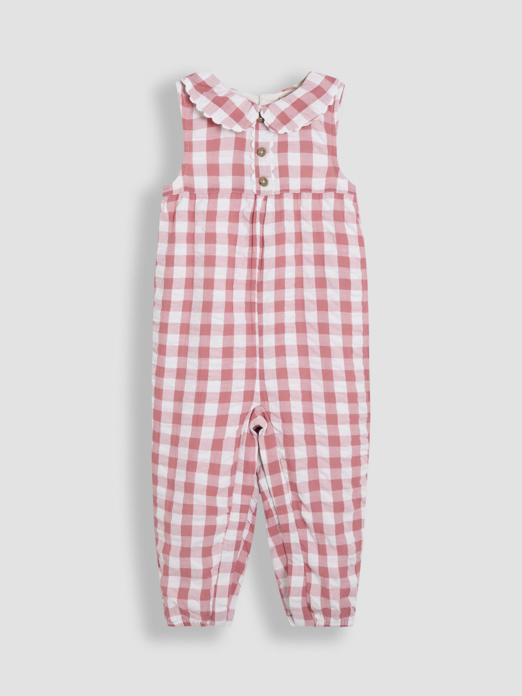 Pink Gingham Peter Pan Collar Dungarees (AU4195) | $38 - $39