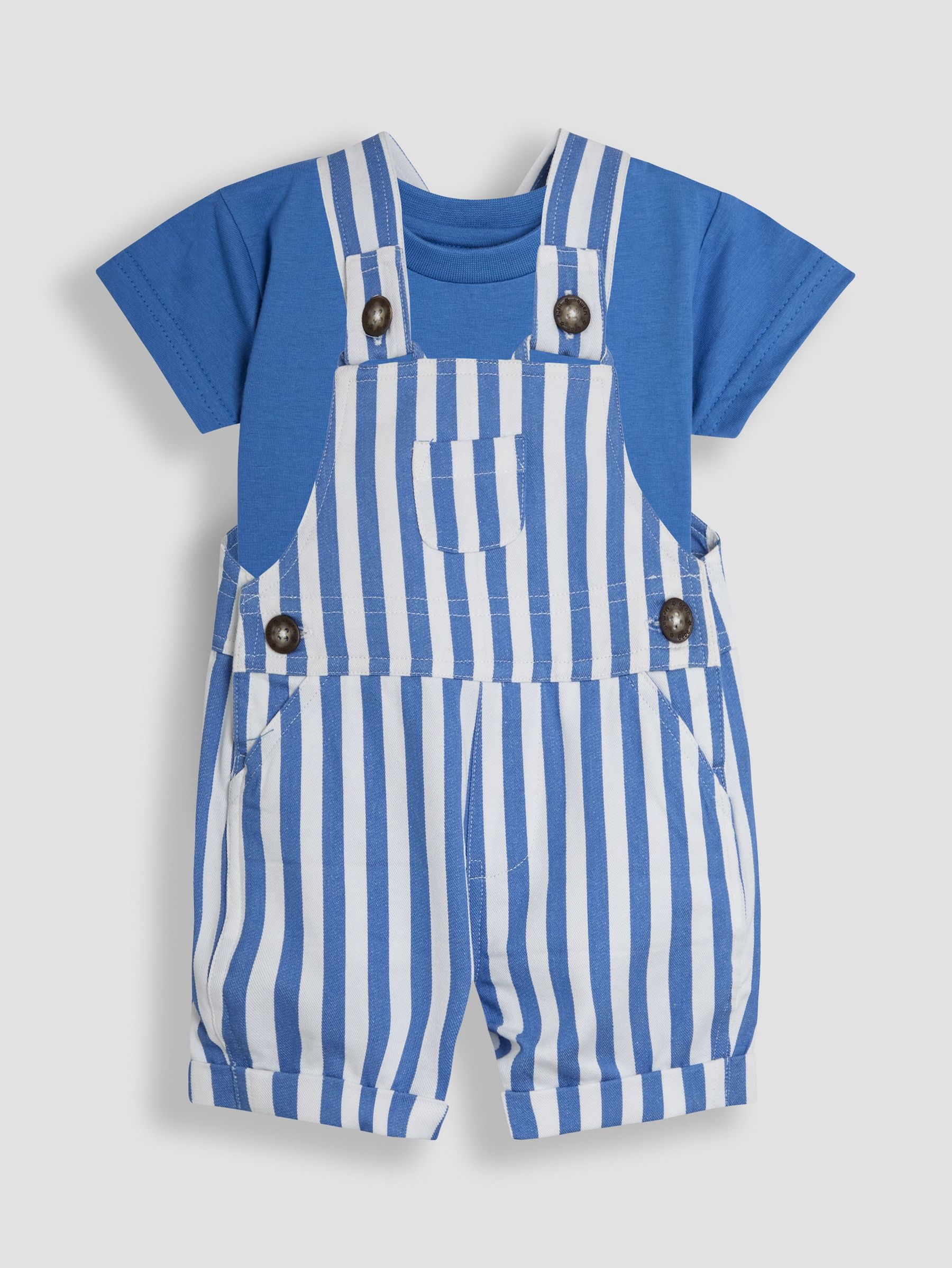 Blue 2-Piece Stripe Dungarees & T-Shirt Set (AU4205) | $51 - $58
