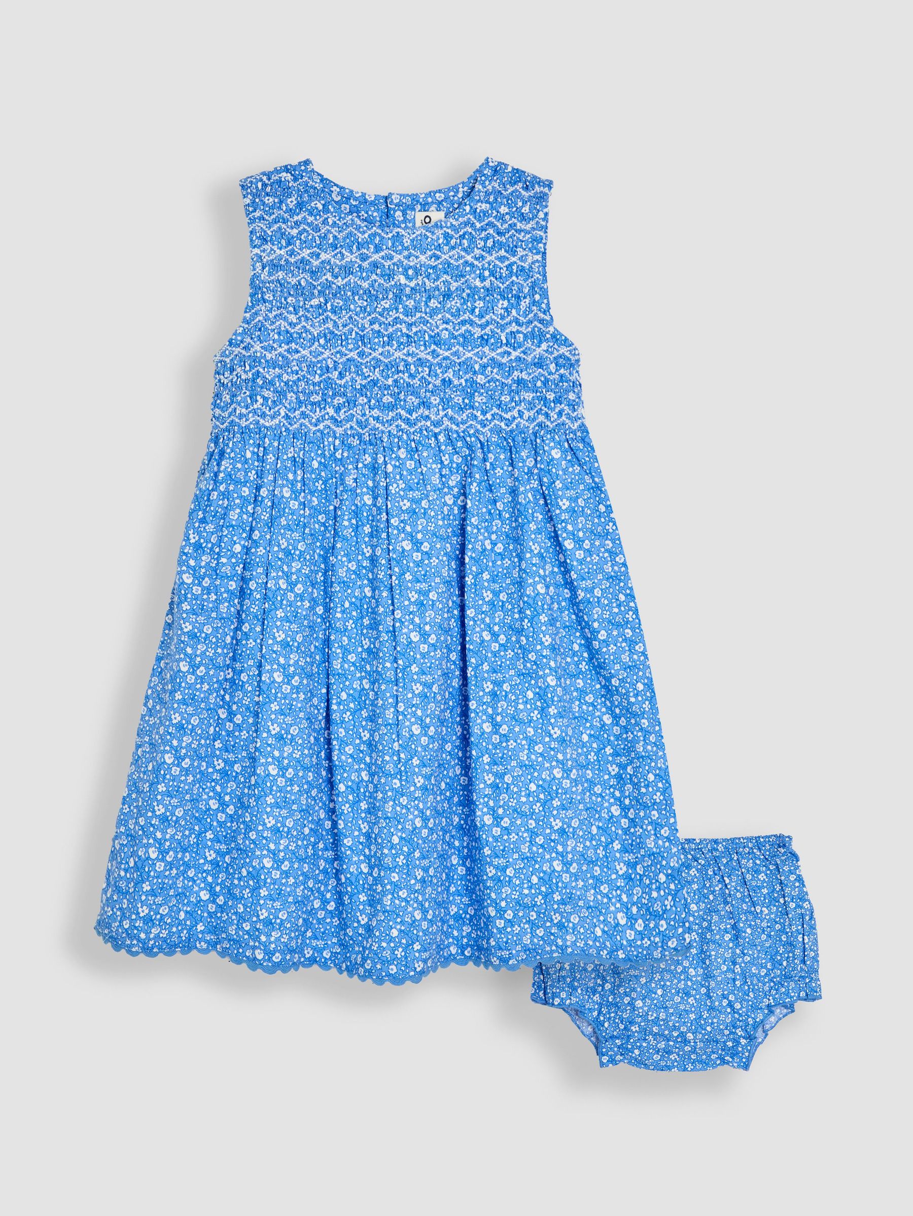 Blue Floral Smocked Summer Dress (AU4223) | $48 - $53