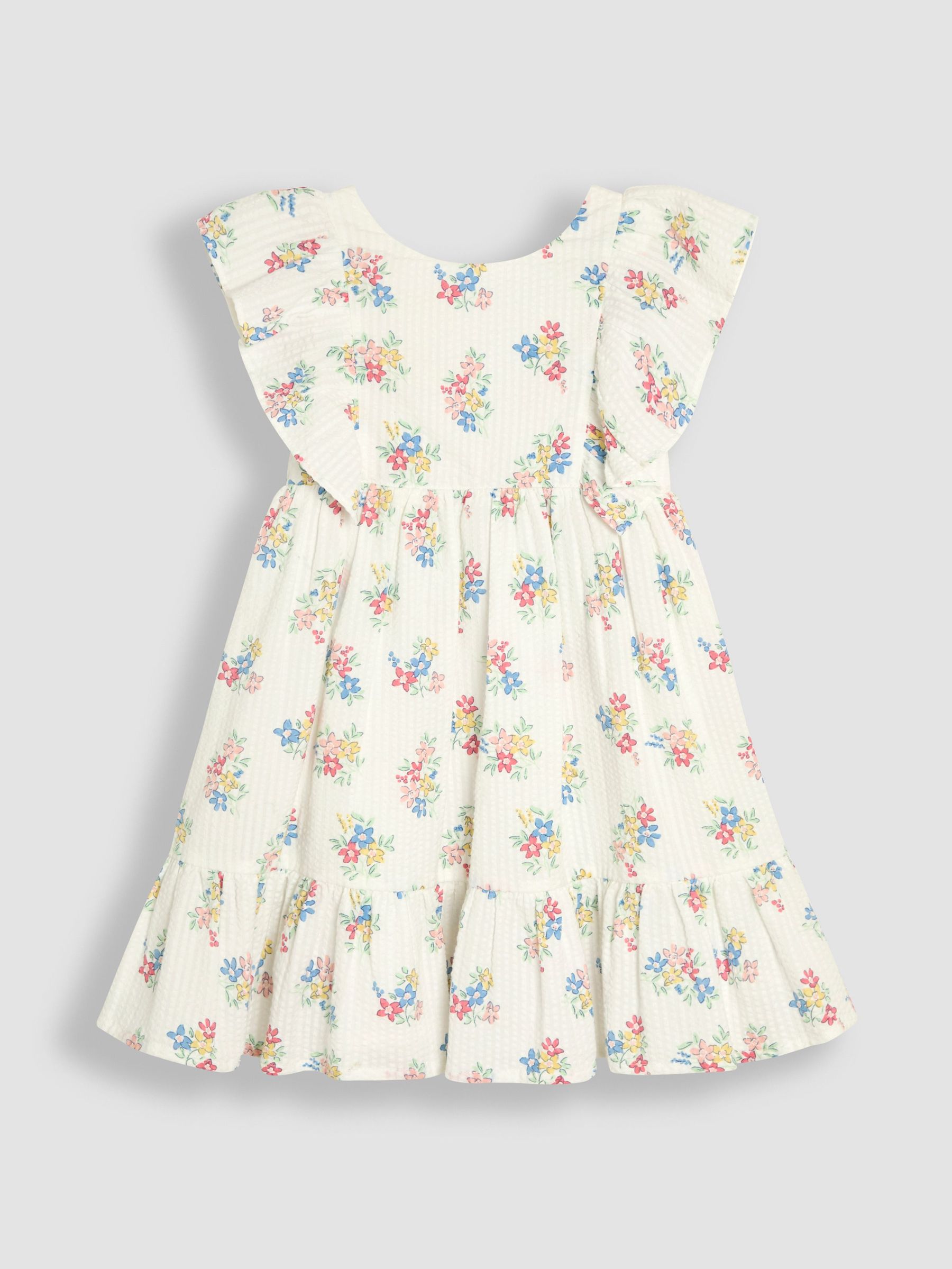 White Frill Back Summer 100% Cotton Dress (AU4243) | $41 - $46