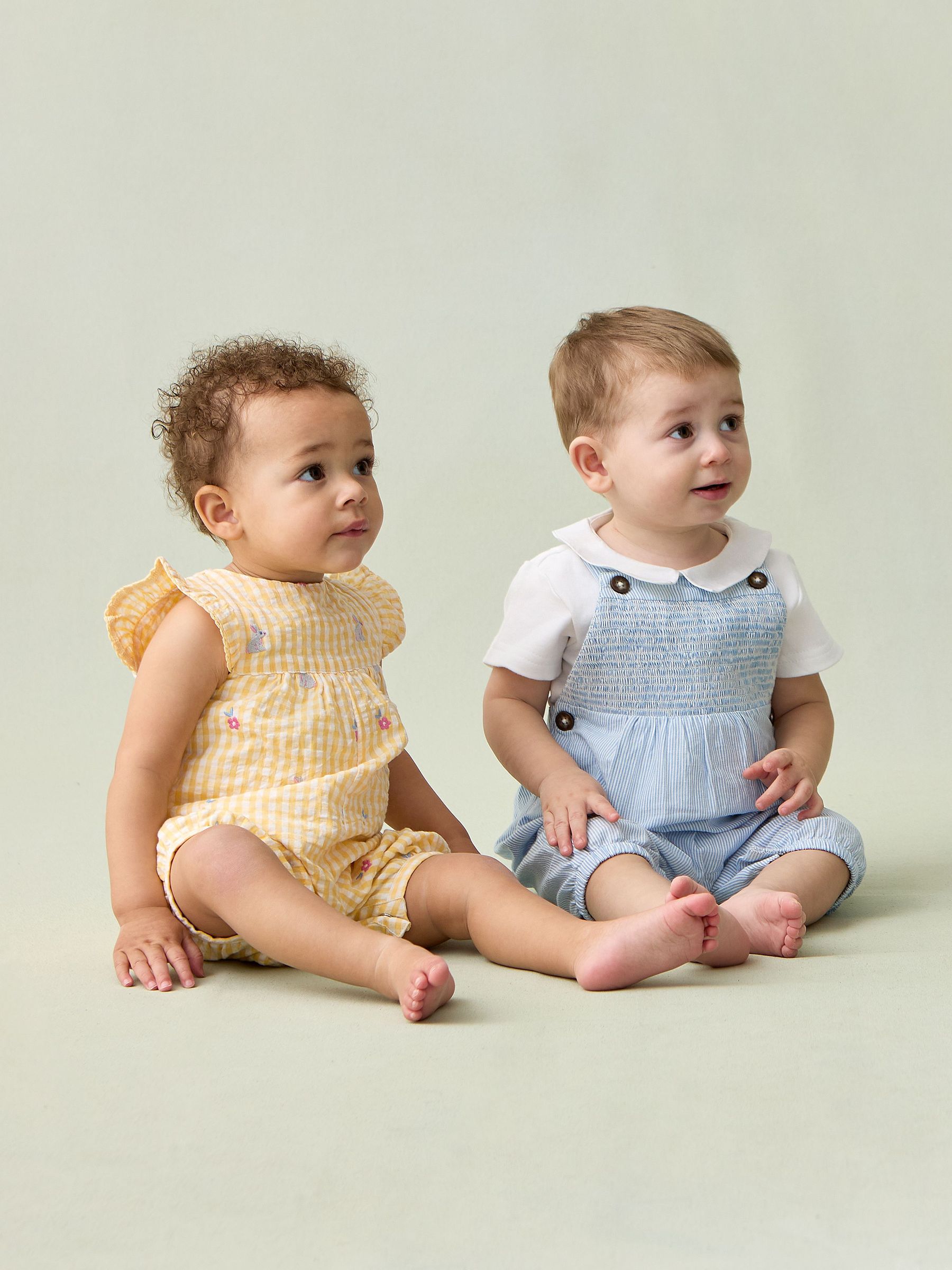 Blue 2-Piece Smocked Dungarees & Body Set (AU4245) | $51 - $55