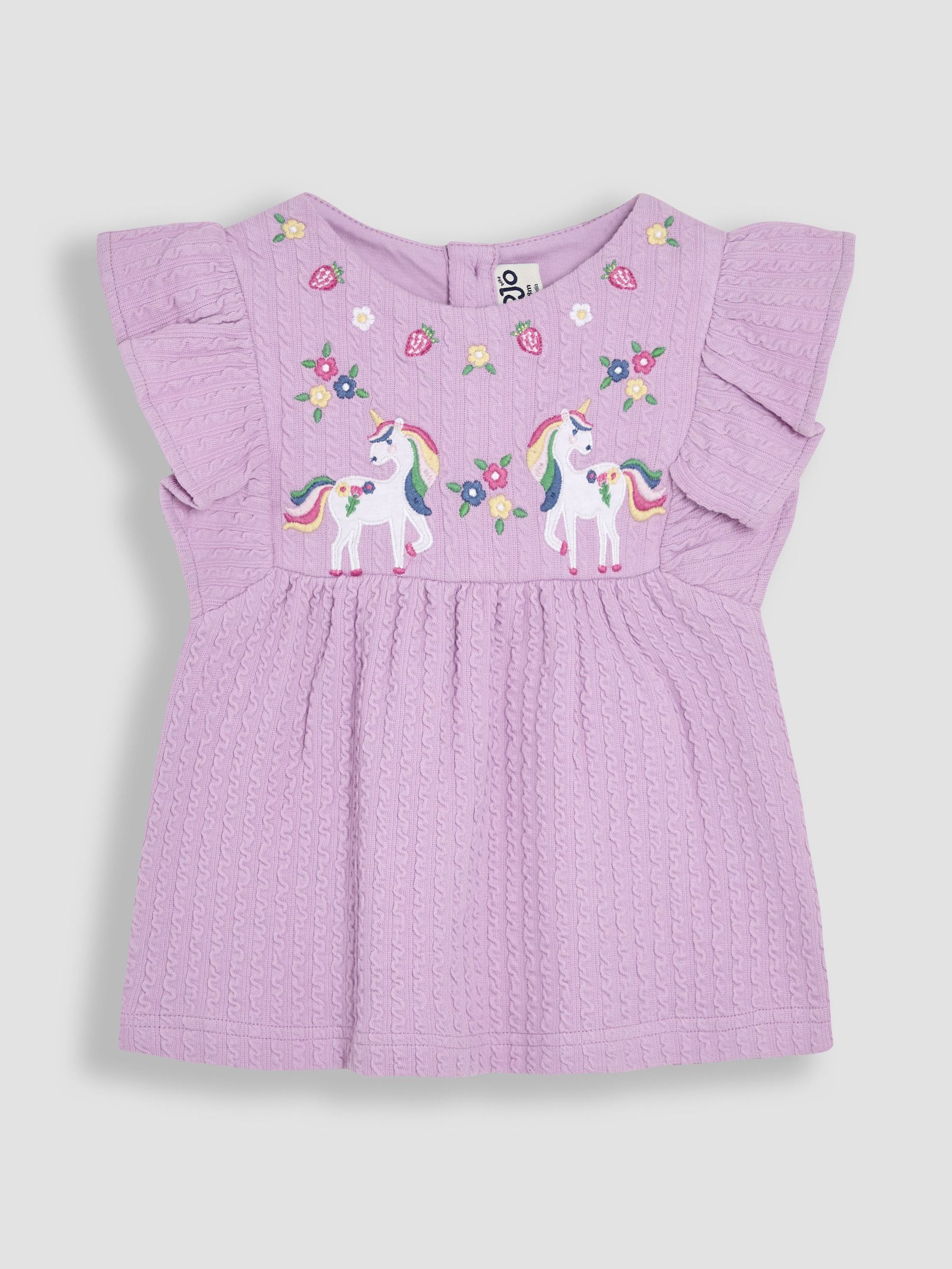 Lilac Purple Unicorn Appliqué Flutter Sleeve T-Shirt (AU4621) | $27 - $33
