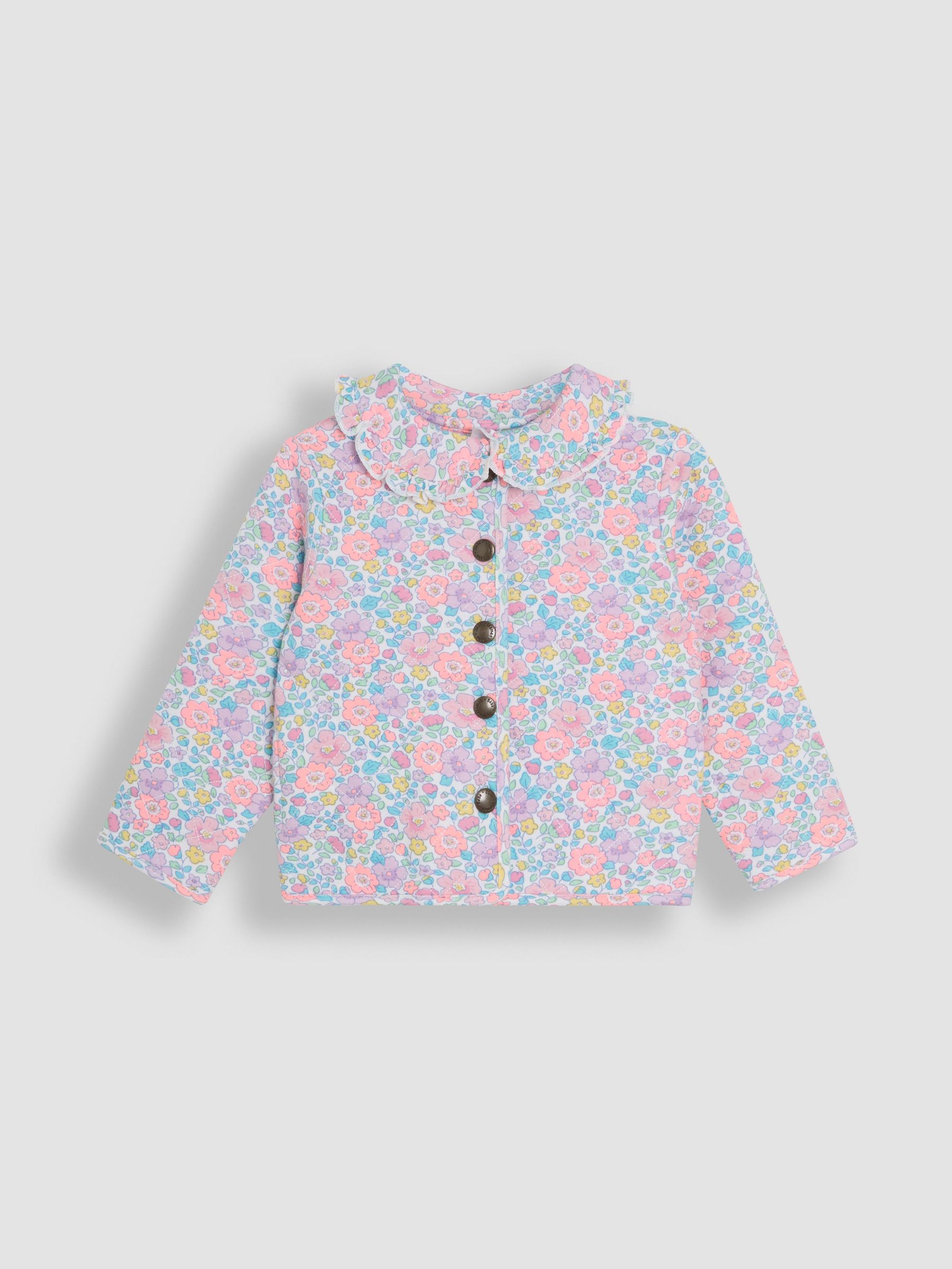 Lilac Purple Floral Collared Quilted Jacket (AU4623) | $46 - $51