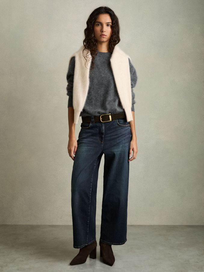 Denim Culotte Jeans in Dark Blue (AU4872) | CHF 84