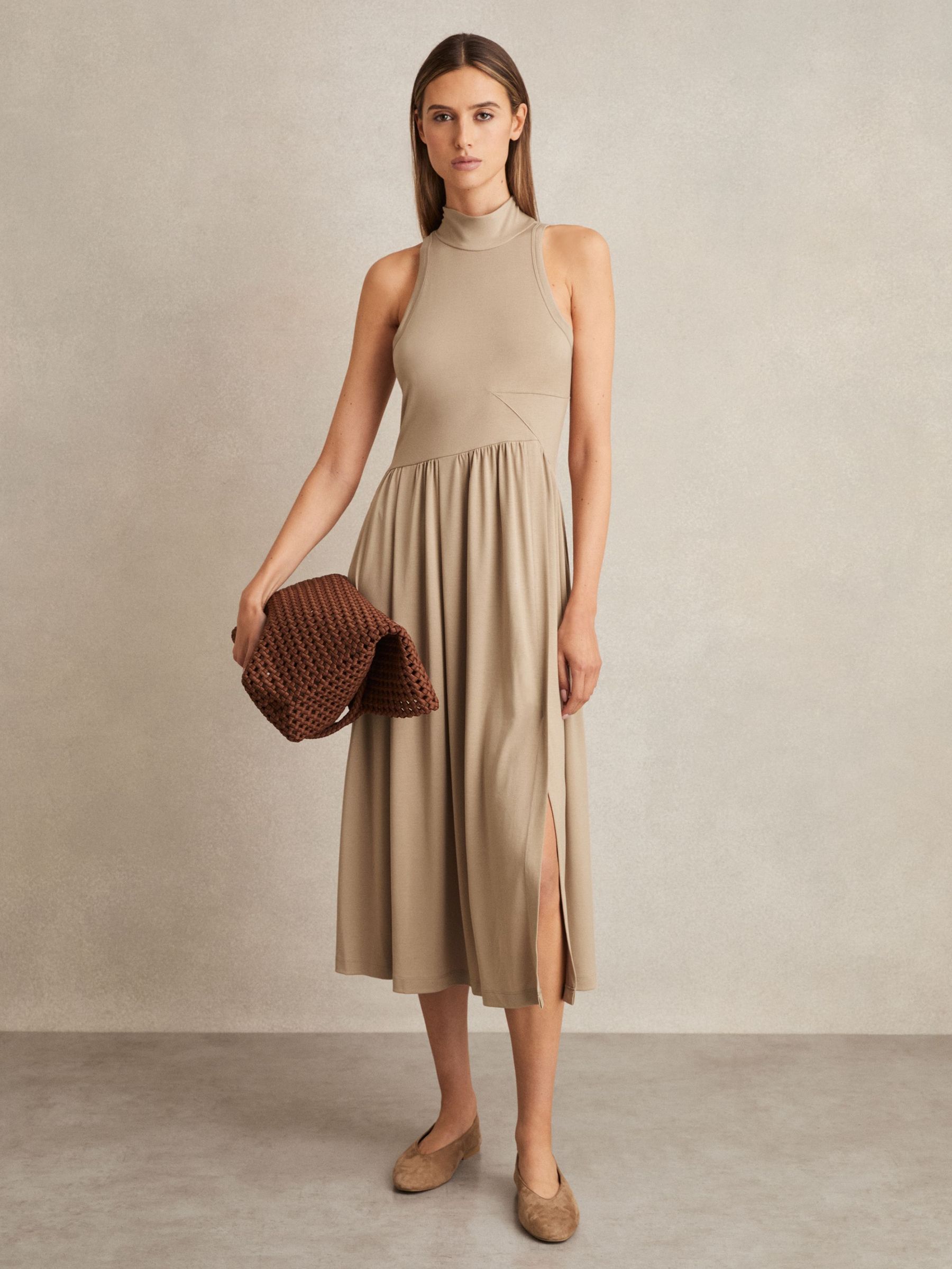 Jersey Sleeveless Midi Dress in Neutral (AU4879) | €185