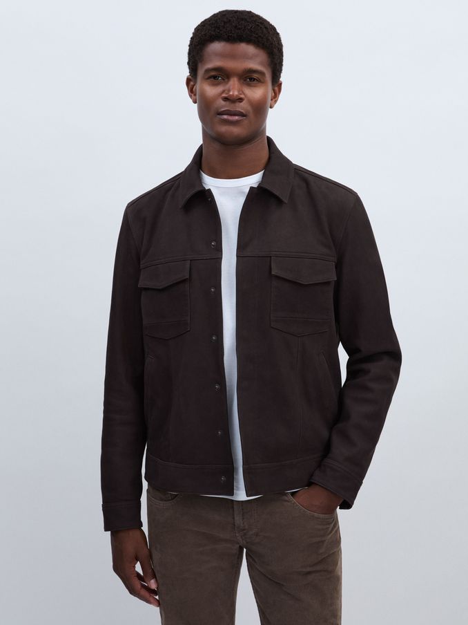 Paige Suede Jacket in Dark Chocolate (AU4898) | €1,080