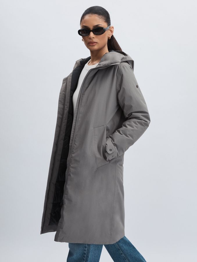 Scandinavian Edition Insulated Hooded Parka in Light Grey (AU4906) | €795