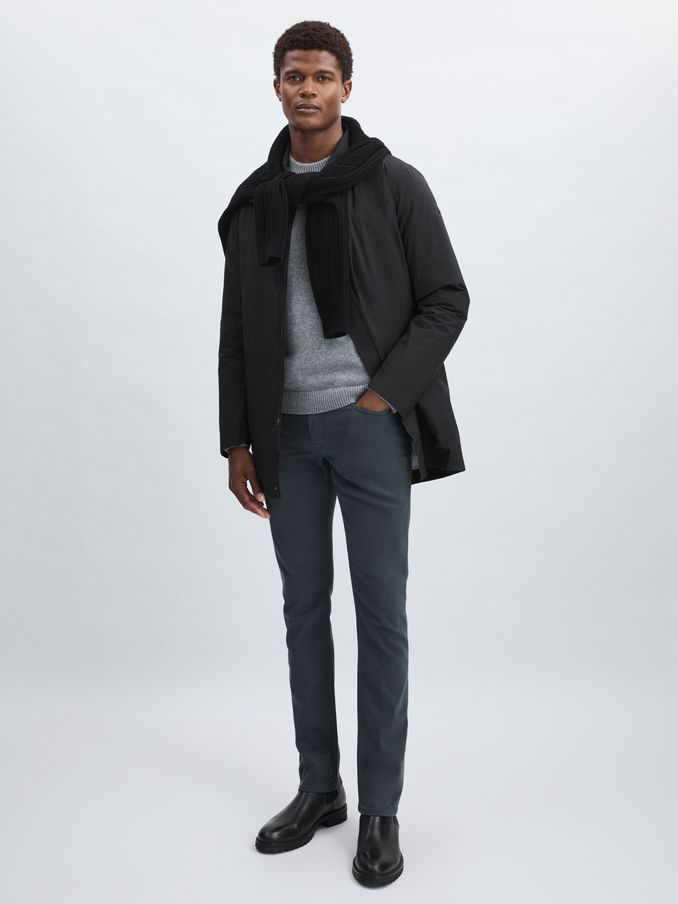 Scandinavian Edition Down Padded Car Black Coat in Black (AU4907) | US$789