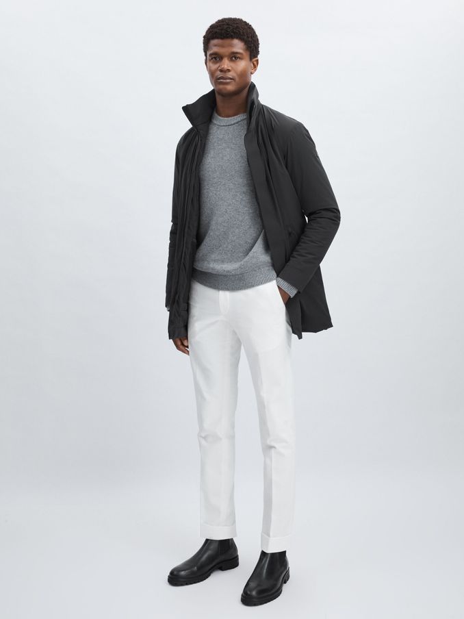 Scandinavian Edition Padded Wool Parka in Black (AU4918) | US$542