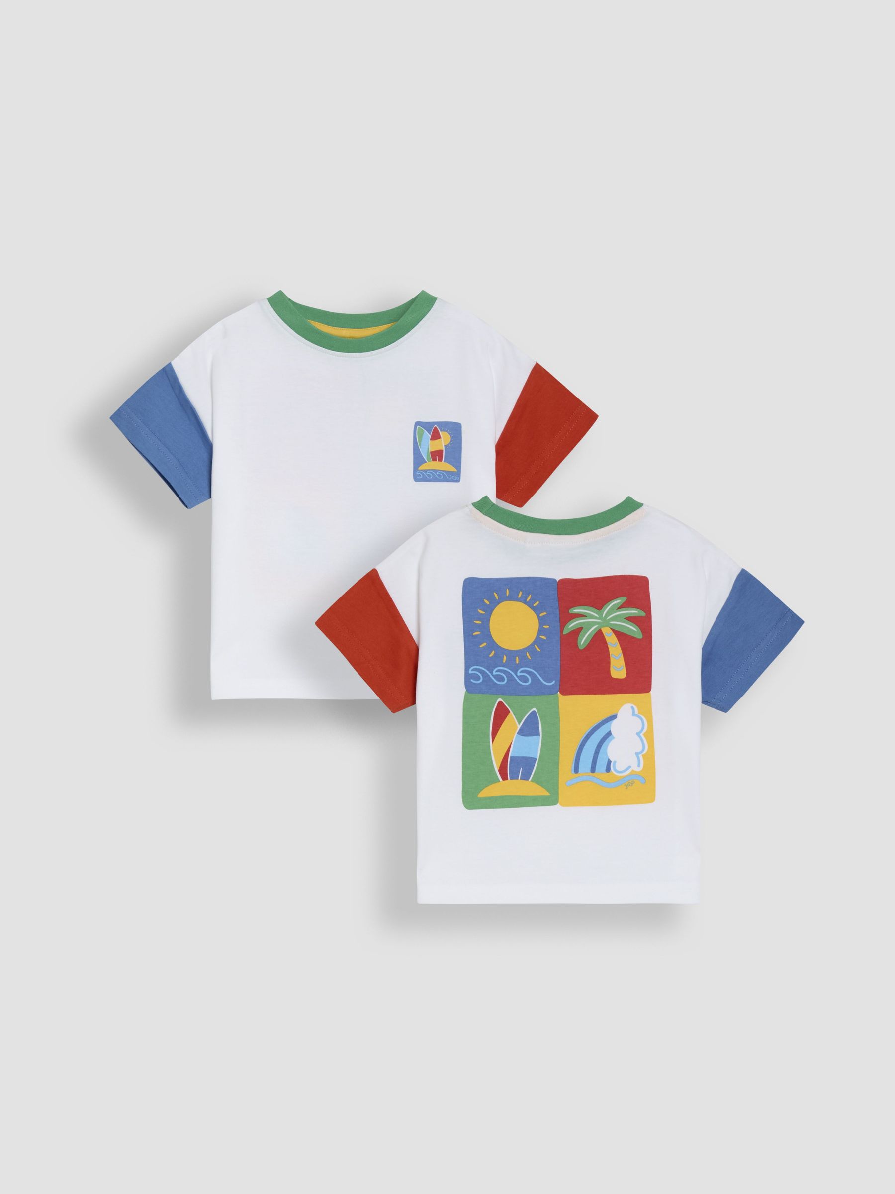 White Surf & Sun Back Printed 100% Cotton T-Shirt (AU5346) | $22 - $27