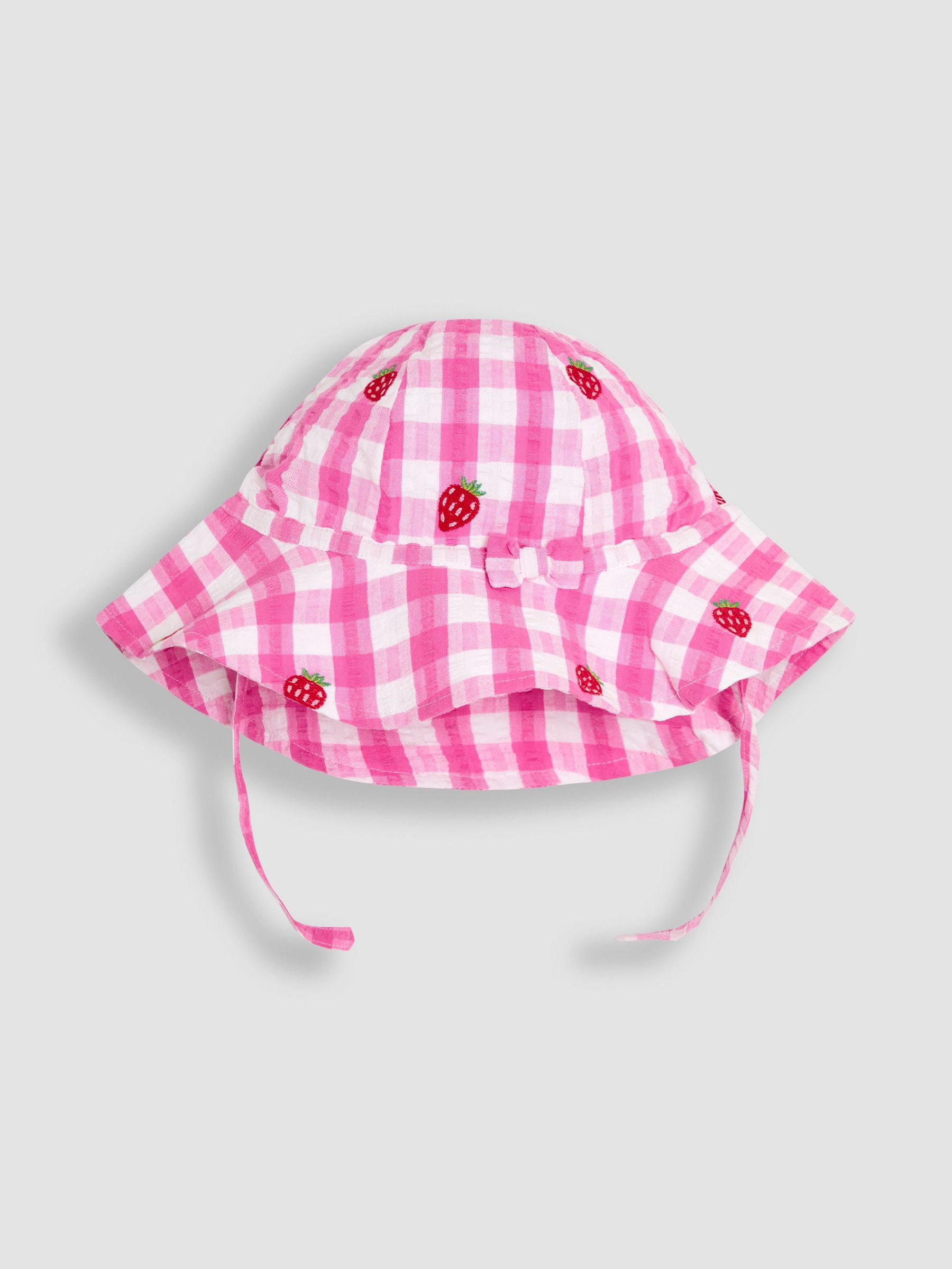 Pink Strawberry Gingham Floppy Sun Hat (AU5389) | $24