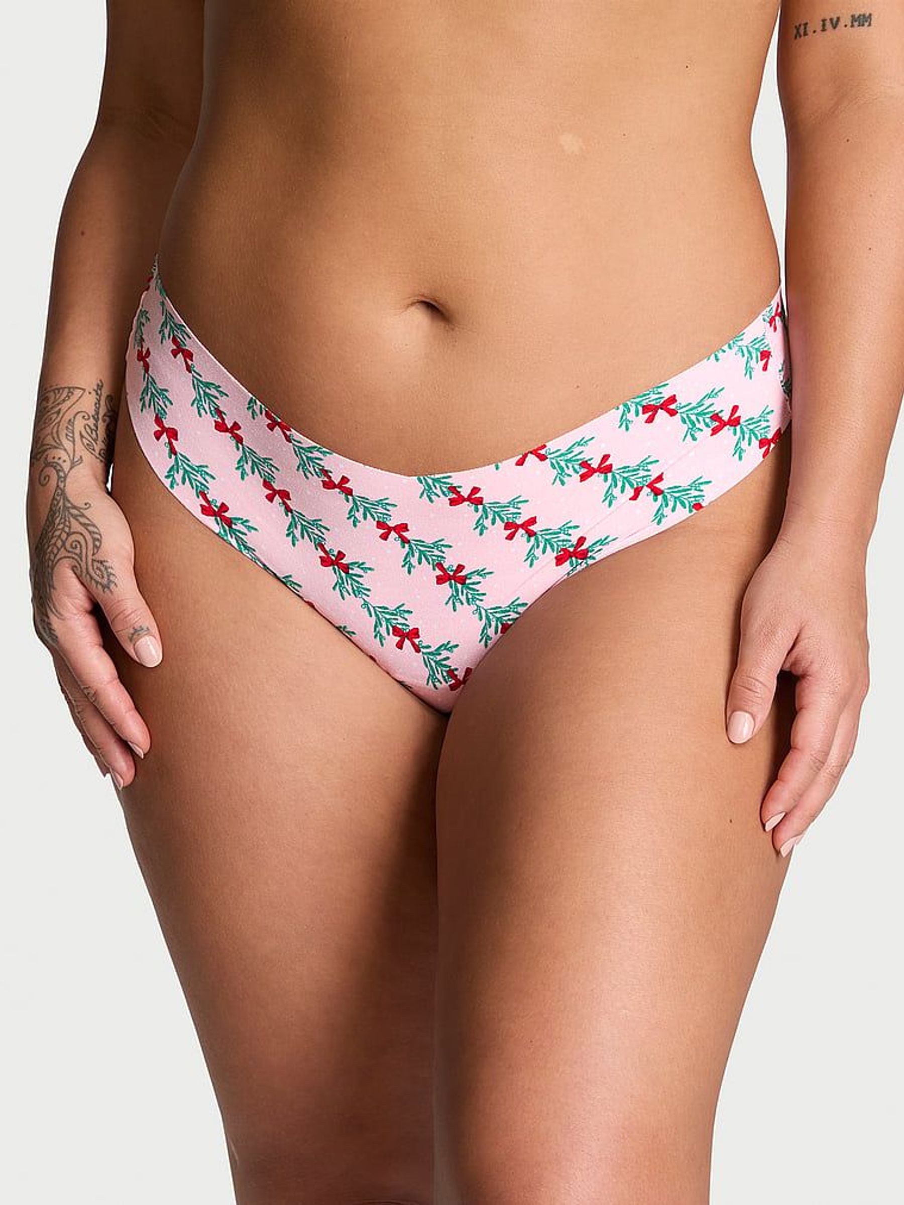 Pretty Blossom Pink Mistletoe Thong Knickers (AU5460) | €10.50