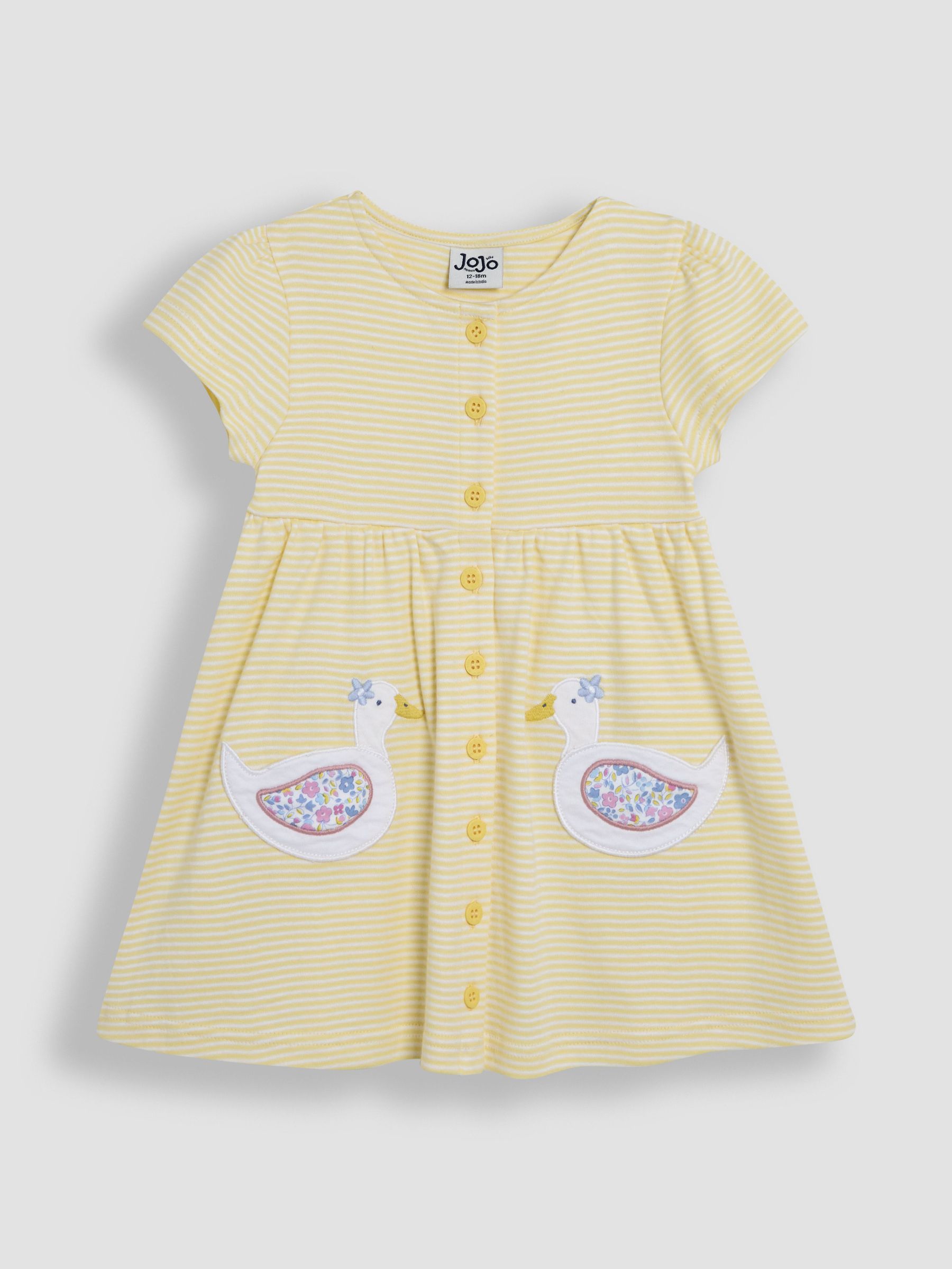 Yellow Duck Pocket 100% Cotton Appliqué Button Through Dress (AU5555) | $38 - $43