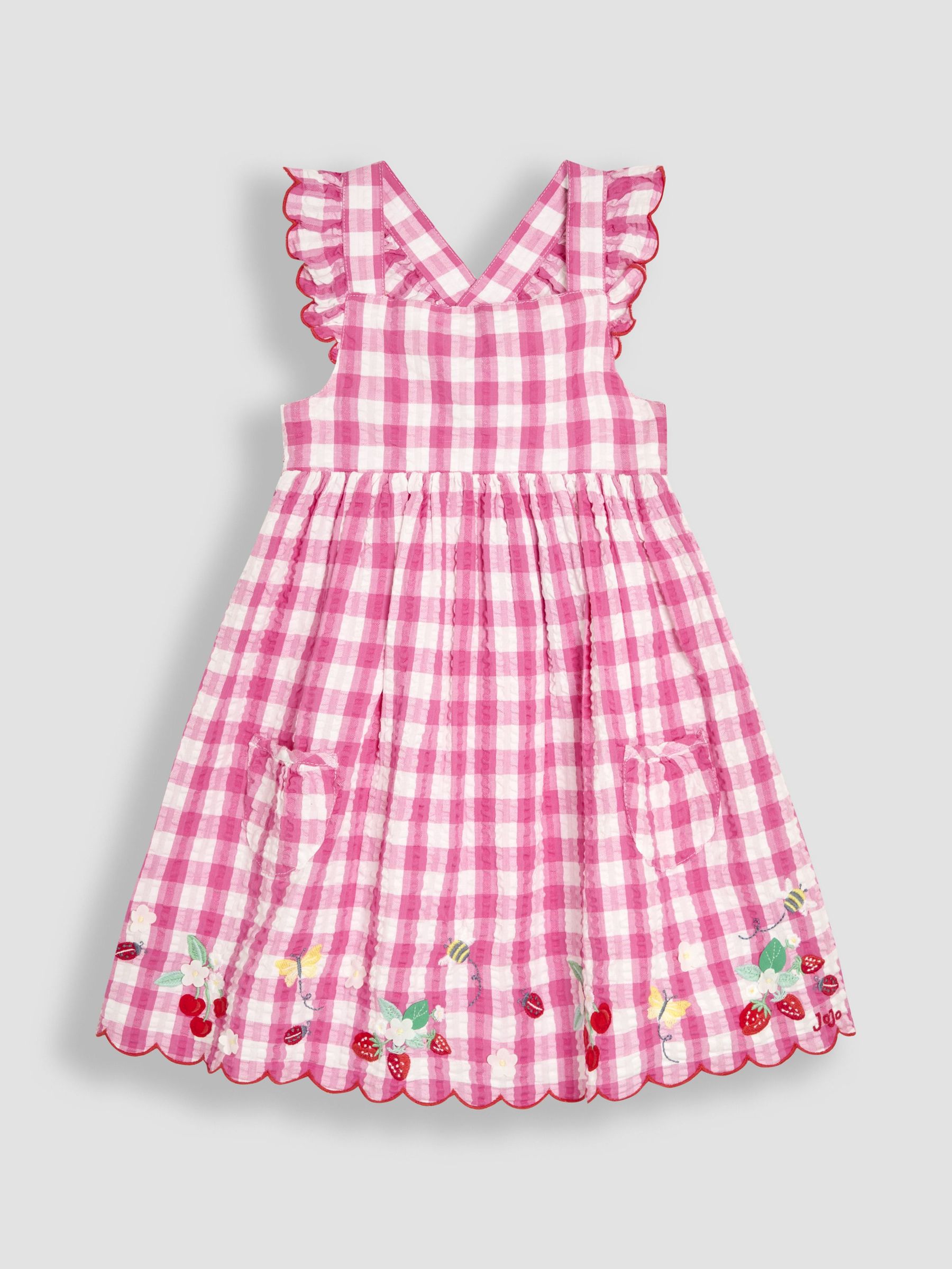 Fuchsia Pink Butterfly Scallop Hem Sun Dress (AU5570) | $41 - $46