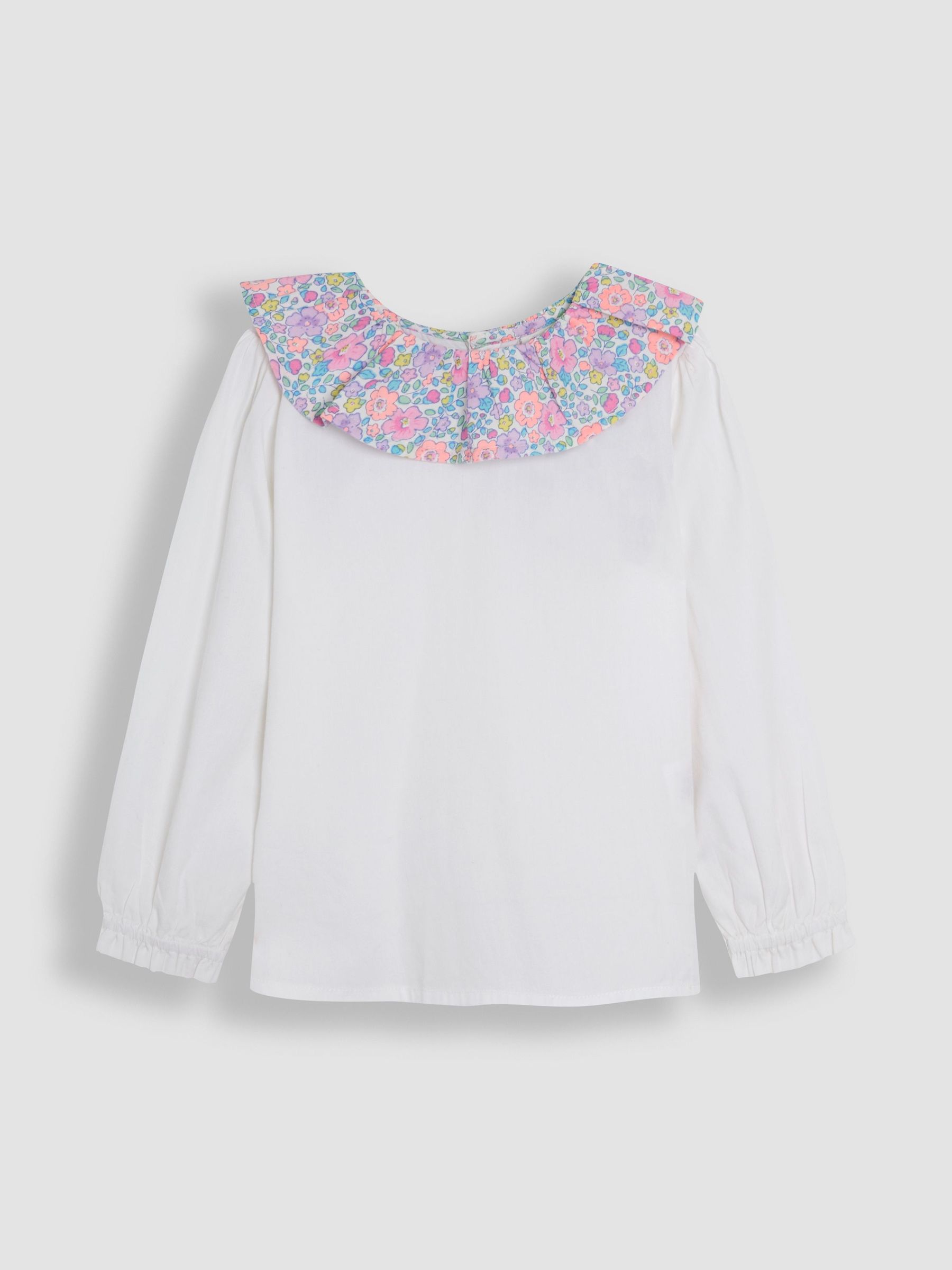 Cream Floral Ruffle Collar Top (AU5588) | $27 - $33