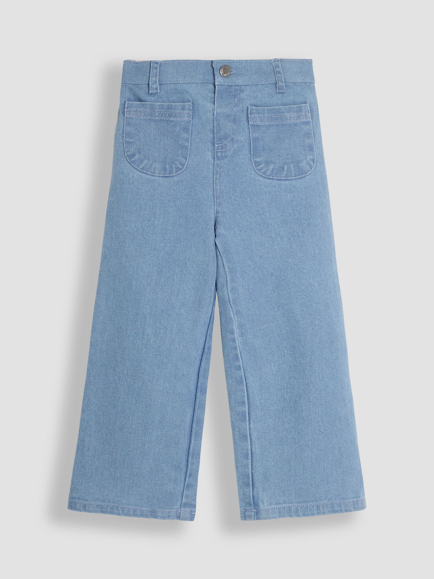Denim Blue Wide Leg Patch Pocket Trousers (AU5600) | $31 - $36