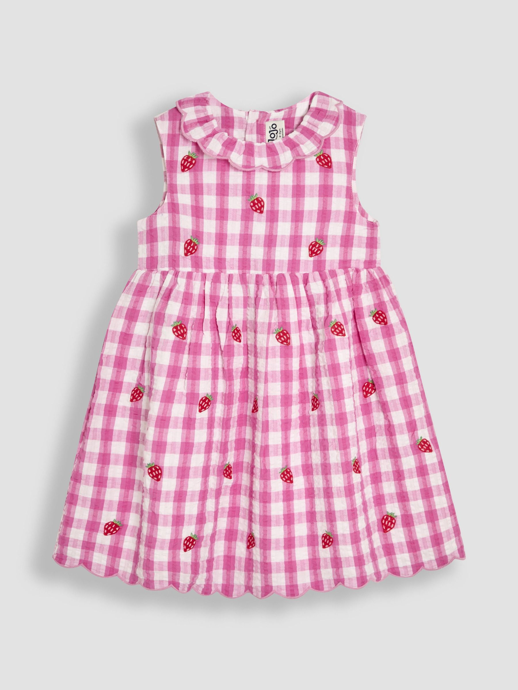 Fuchsia Pink Strawberry Embroidered Summer Dress (AU5601) | $41 - $46