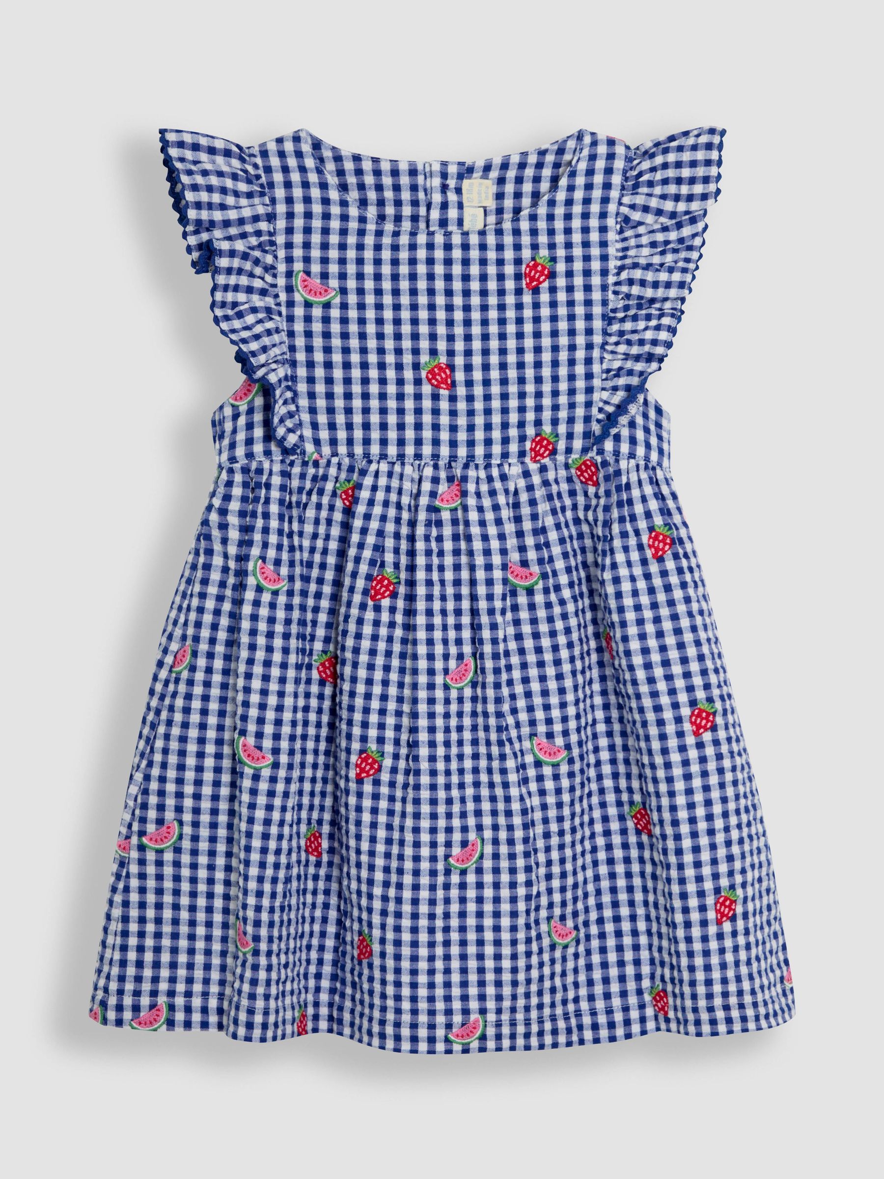 Blue Strawberry & Watermelon Embroidered Pretty Summer Dress (AU5633) | $41 - $46