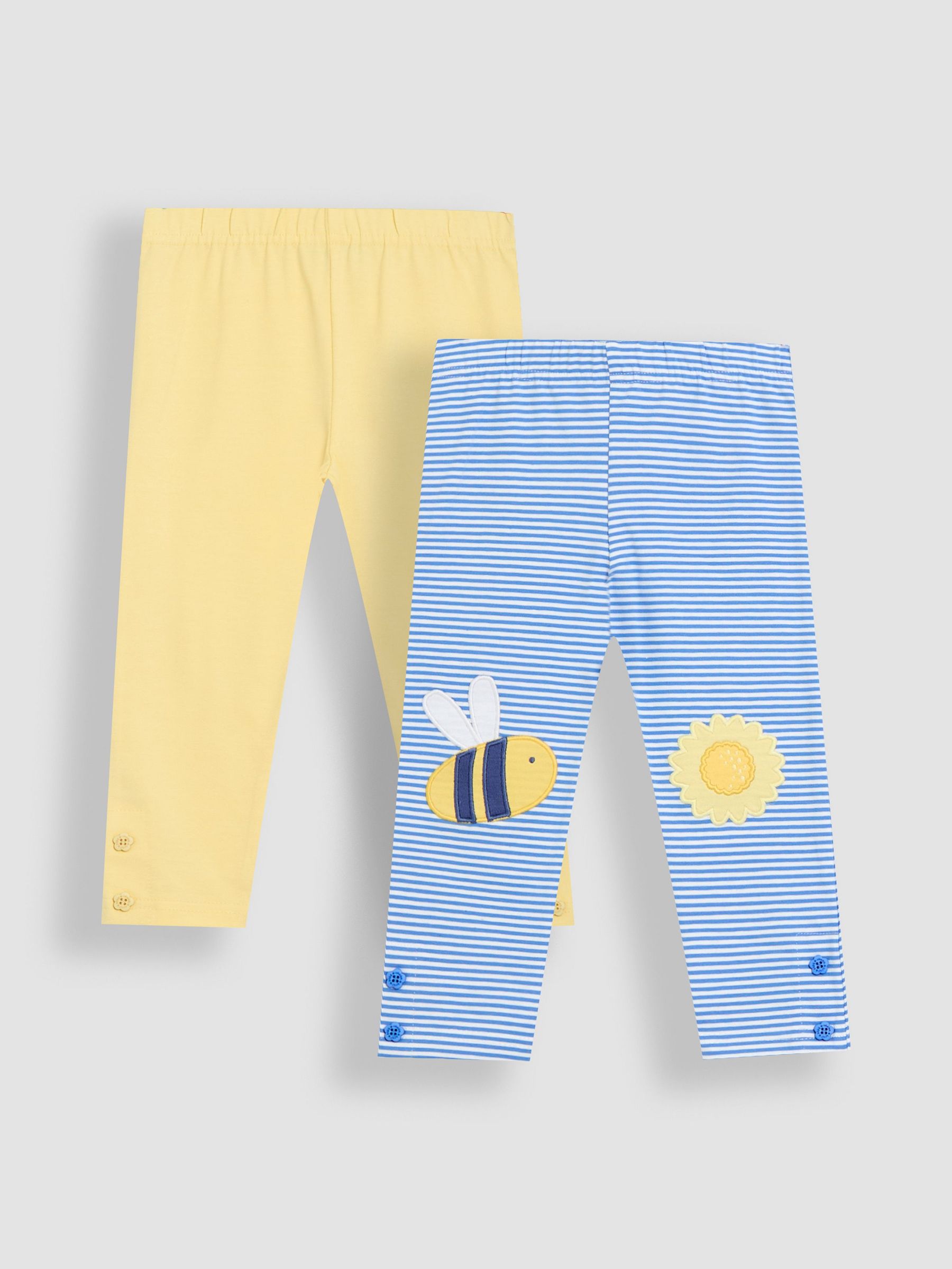 Yellow Bee & Sunflower Print Appliqué Knee Leggings 2 Pack (AU5712) | $36 - $41