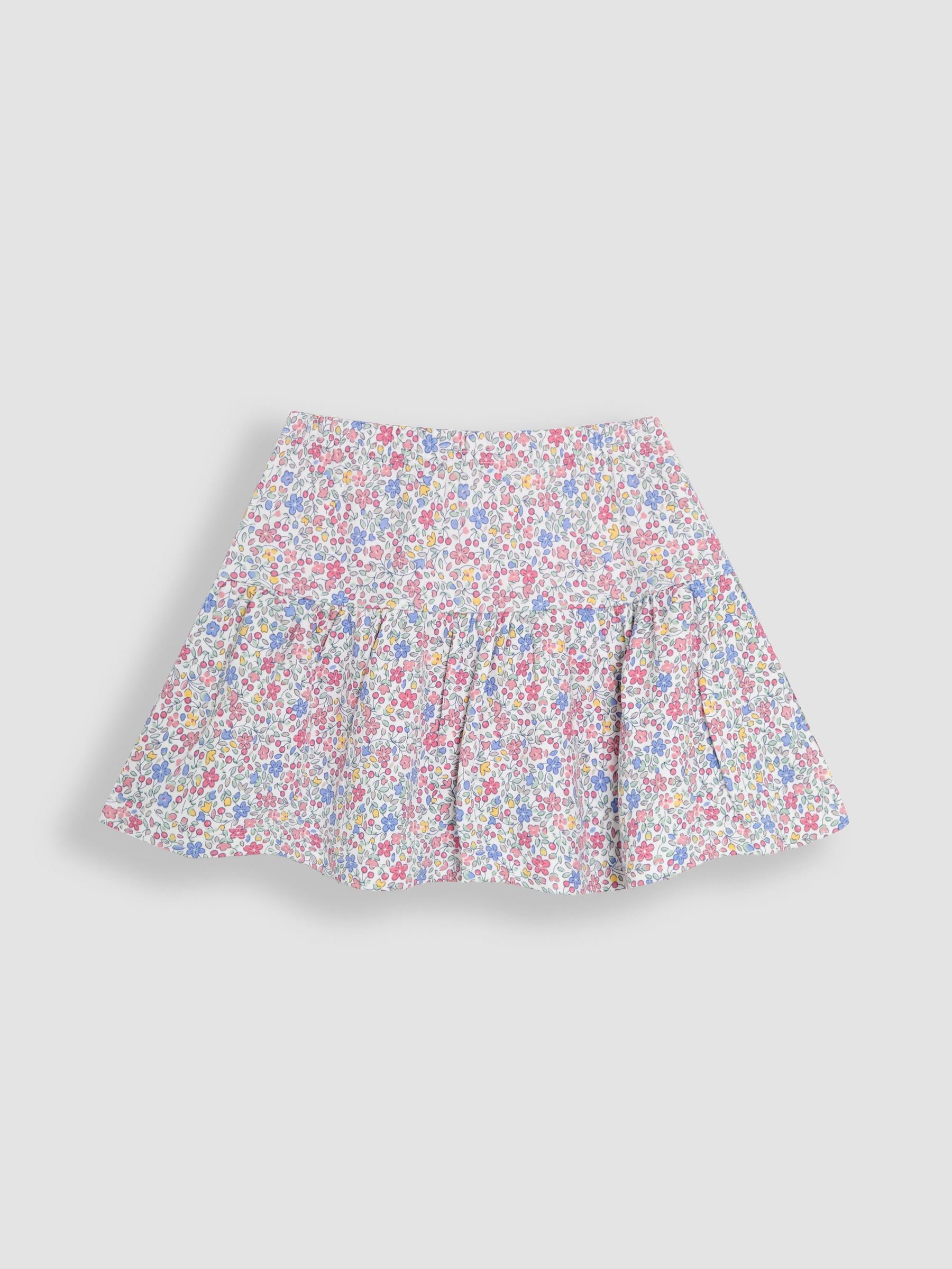 Pink Cherry Ditsy Floral Print Printed 100% Cotton Skort (AU5713) | $26 - $31