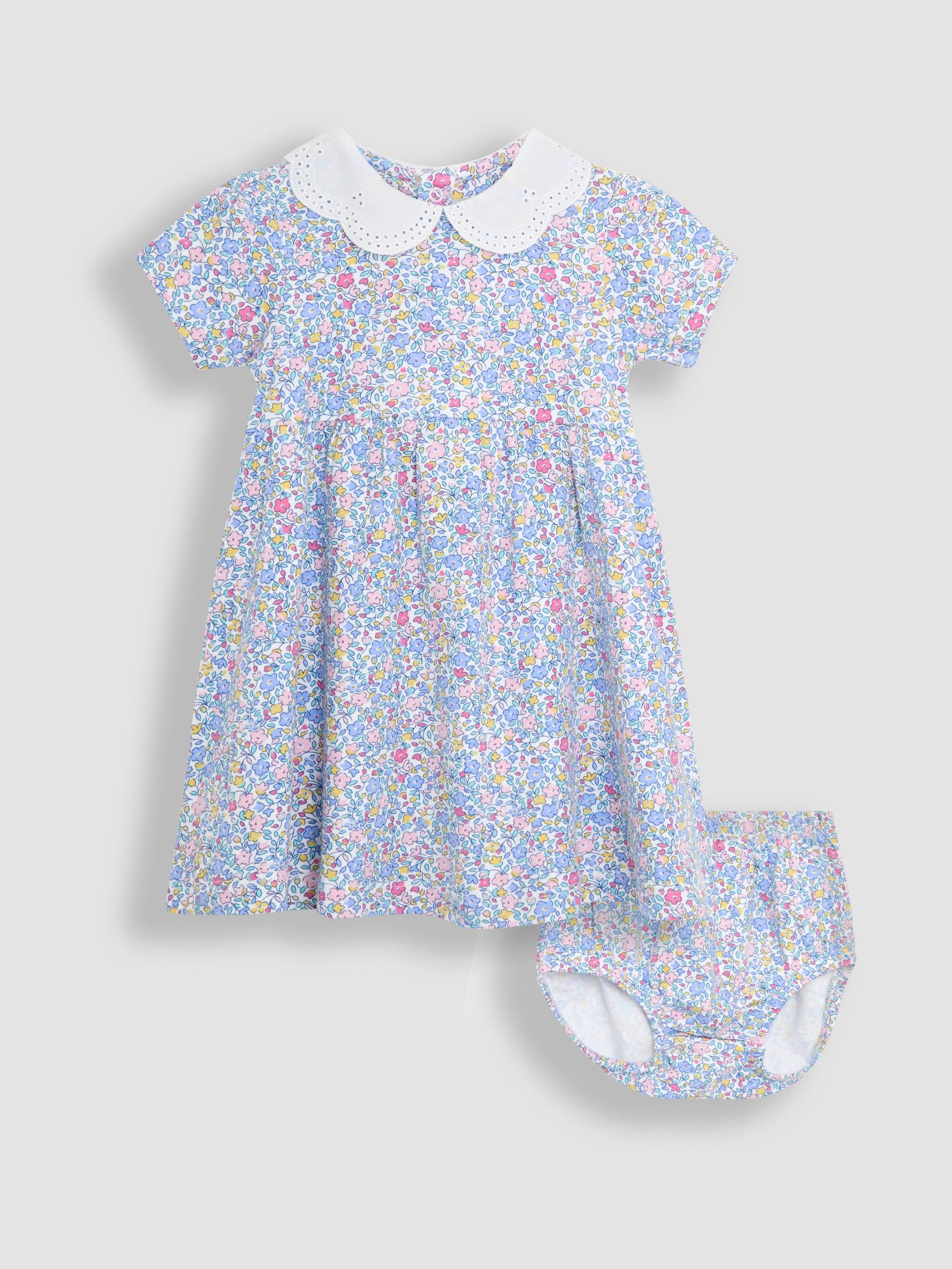 Pink Ditsy Floral Broderie Collar Dress (AU5719) | $39 - $41