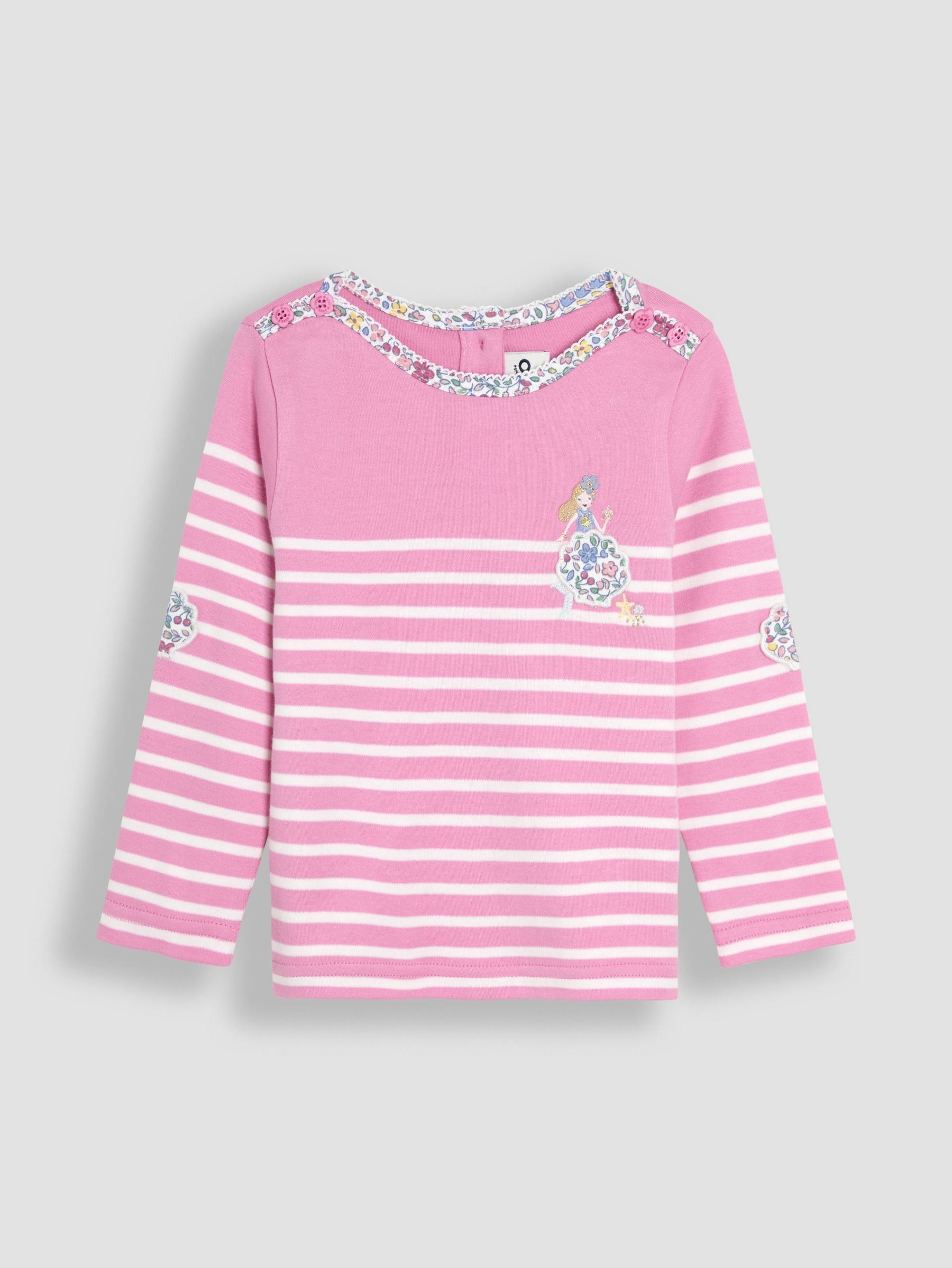 Pink Mermaid Appliqué Pocket Breton Top (AU5723) | $26 - $31