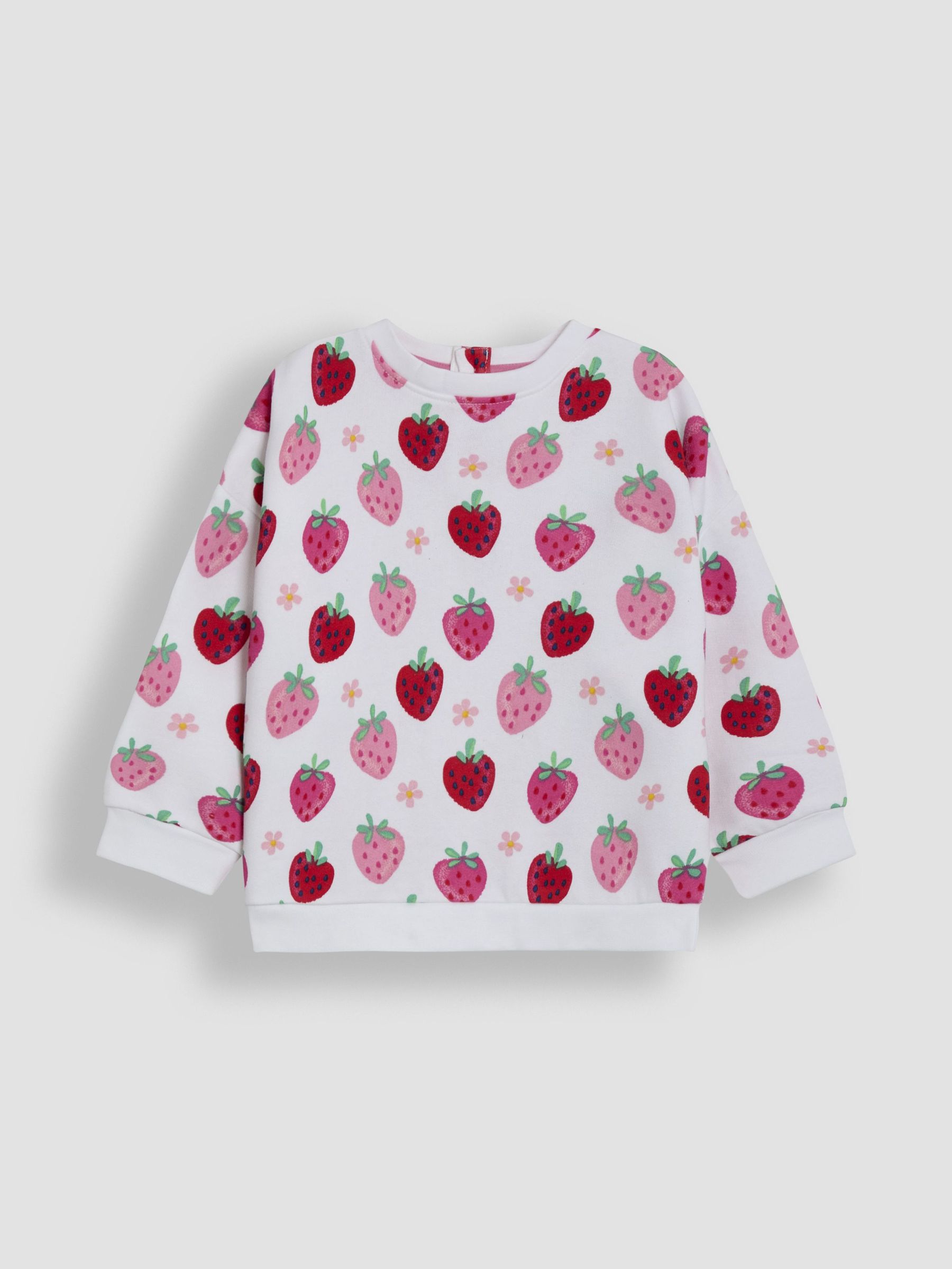 Cream Strawberry Printed Crew Neck Sweatshirt (AU5729) | $39 - $45