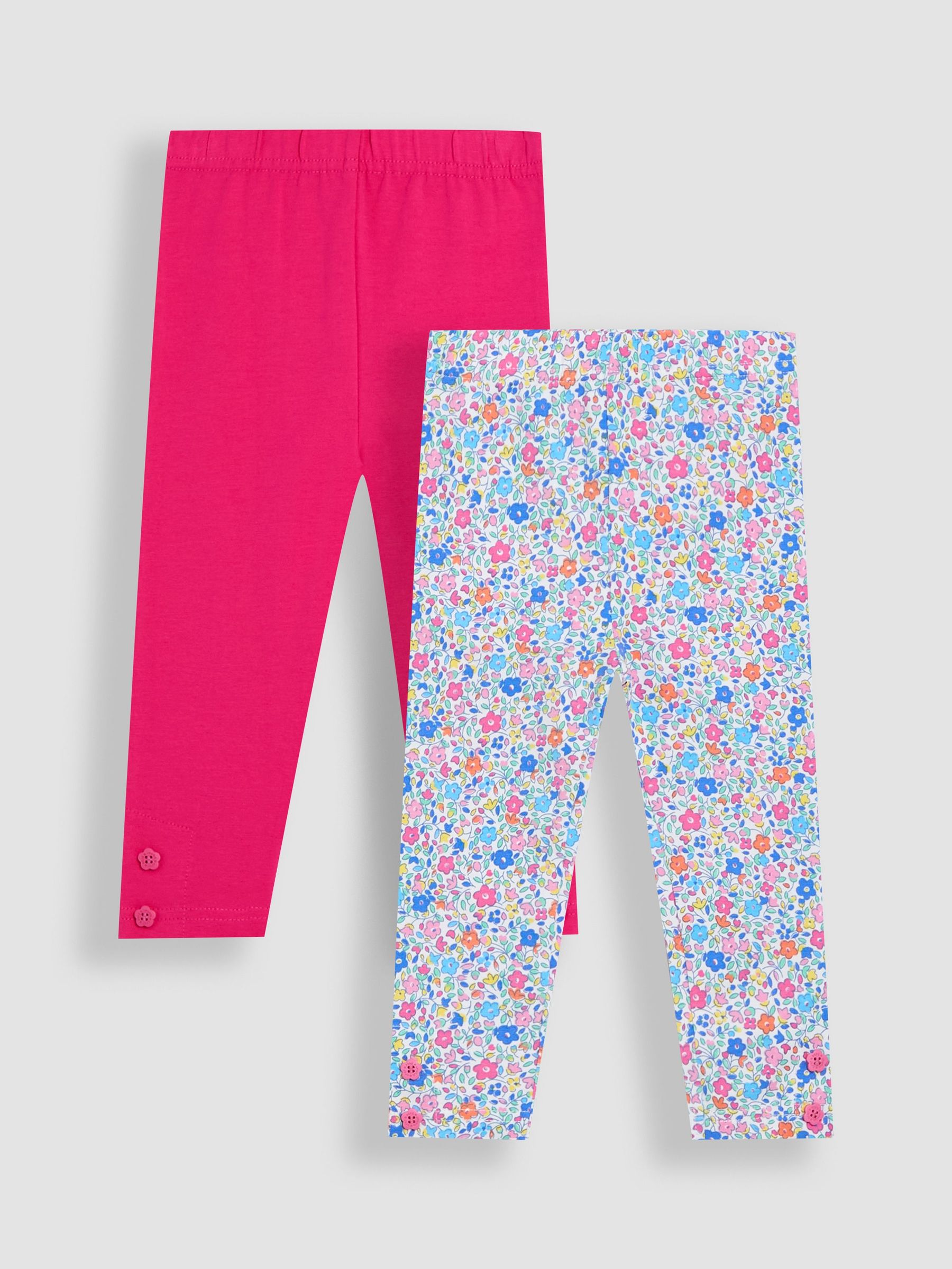 Fuchsia Pink Ditsy Floral Leggings 2 Pack (AU5739) | $36 - $41