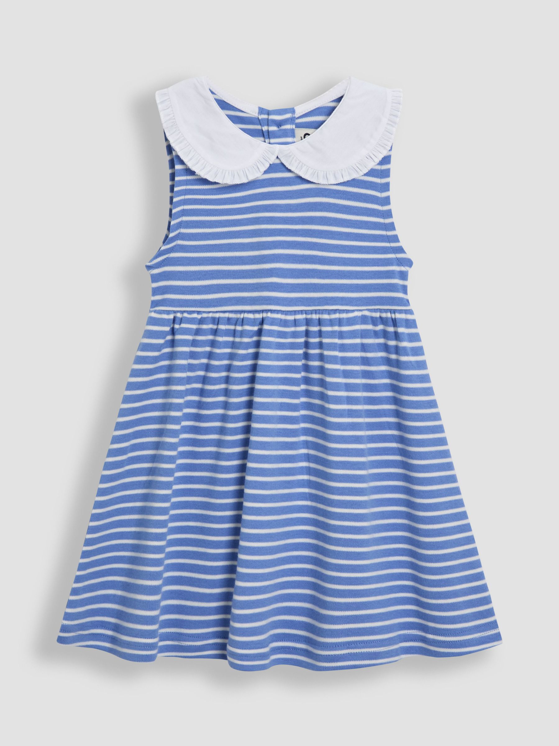 Blue Stripe Classic Peter Pan Sleeveless 100% Cotton Dress (AU5799) | $34 - $38
