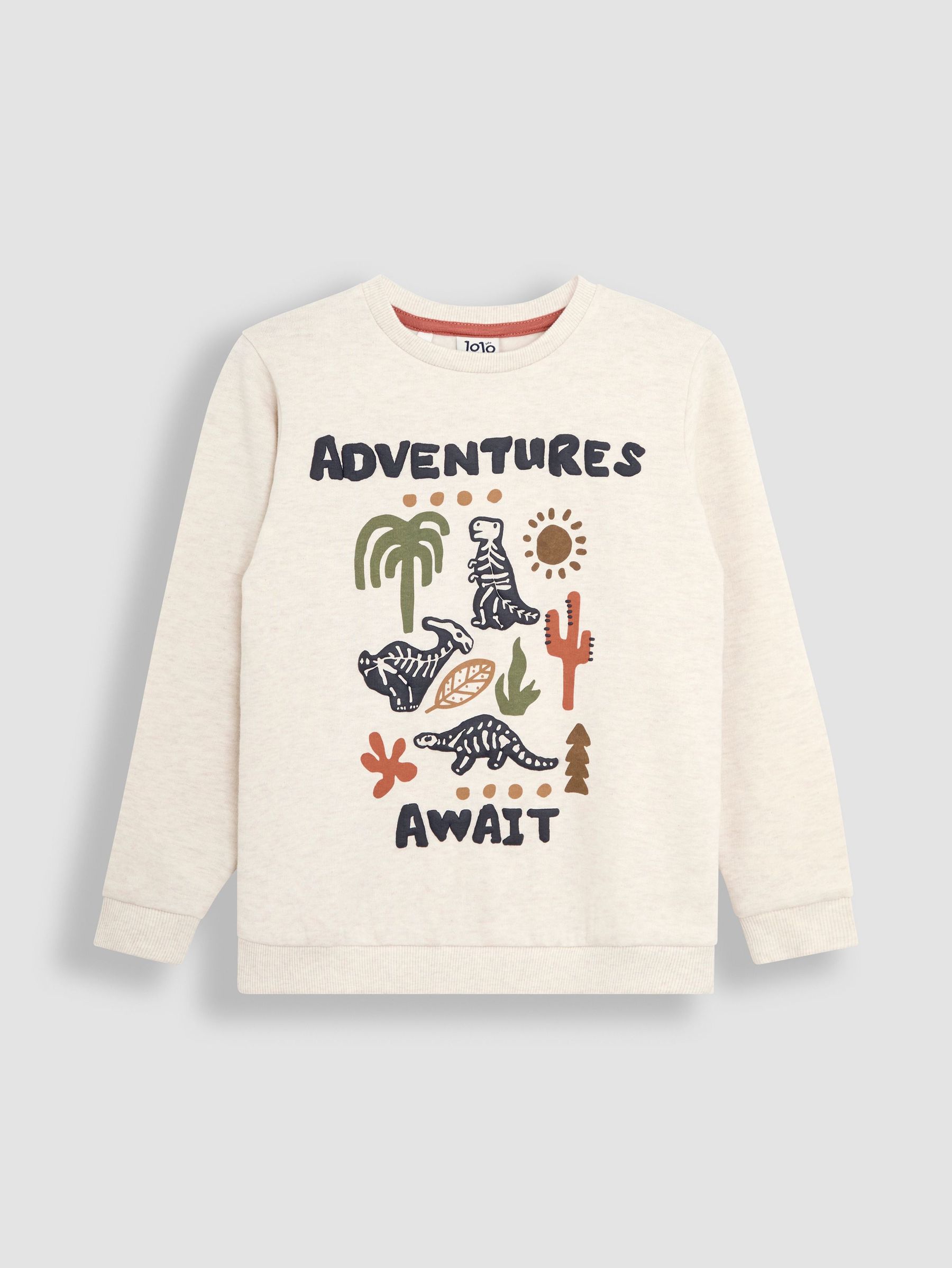 Ecru Dino Graphic Print Sweatshirt (AU6309) | $45 - $46