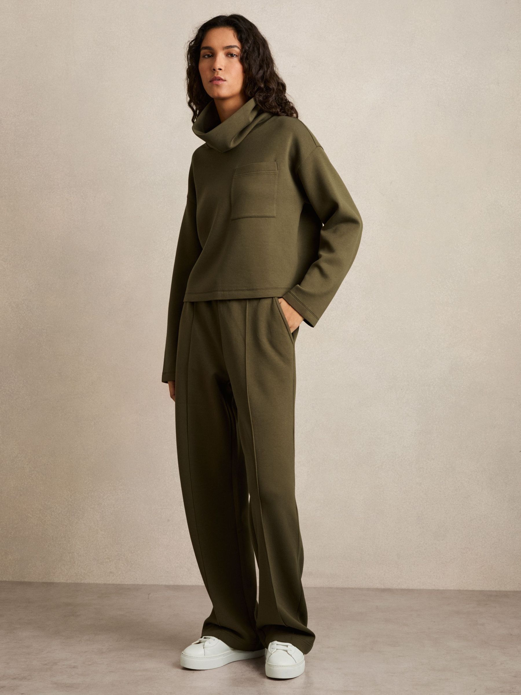 Jersey Pintuck Drawstring Joggers in Khaki (AU6657) | €170