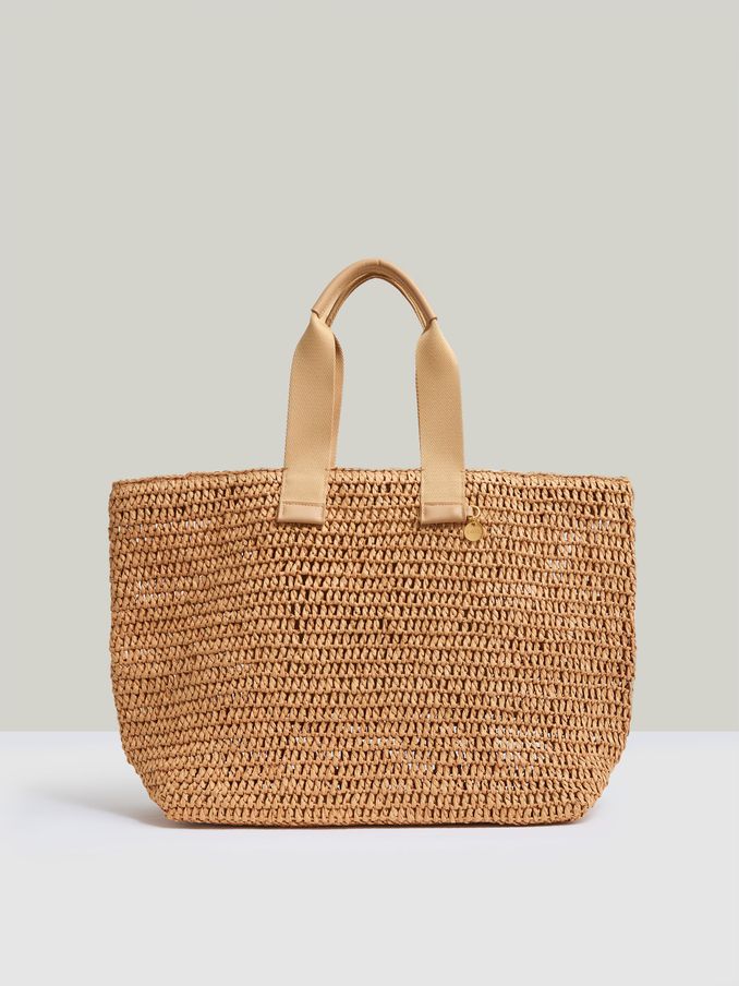 Crochet Raffia Tote Bag in Tan (AU6764) | €140