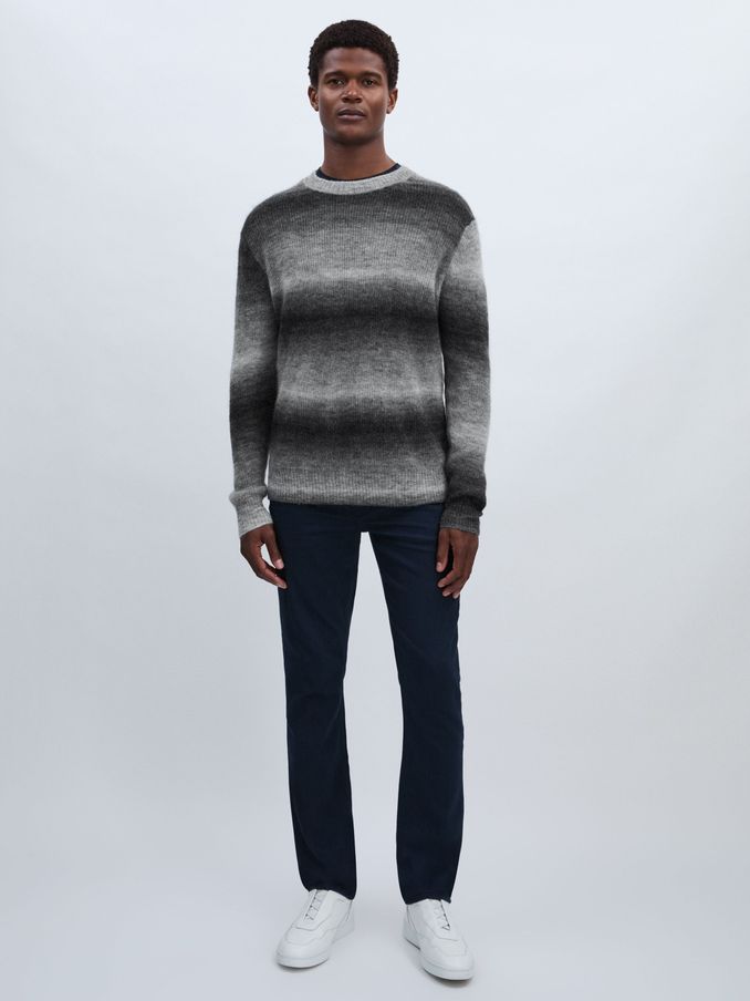 Paige Ombré-Striped Jumper With Mohair in Contrast Stripe Grey (AU6775) | €326