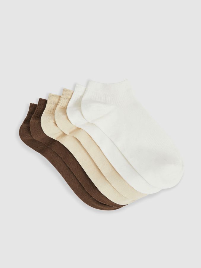 3 Pack of Trainer Socks in Chocolate/White (AU7421) | €45