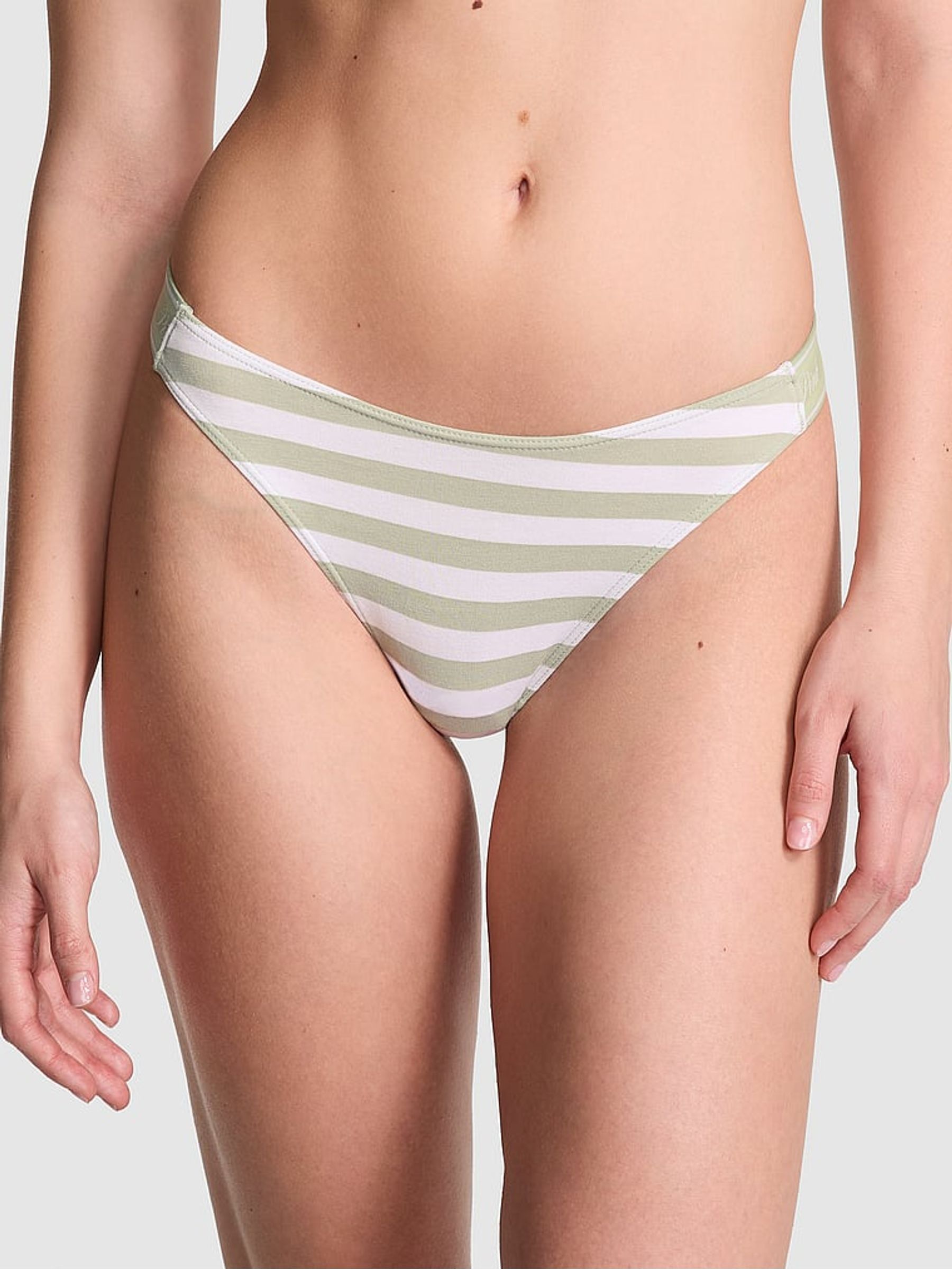 Green Garden Thong Cotton Logo Knickers (AU7812) | €10.50