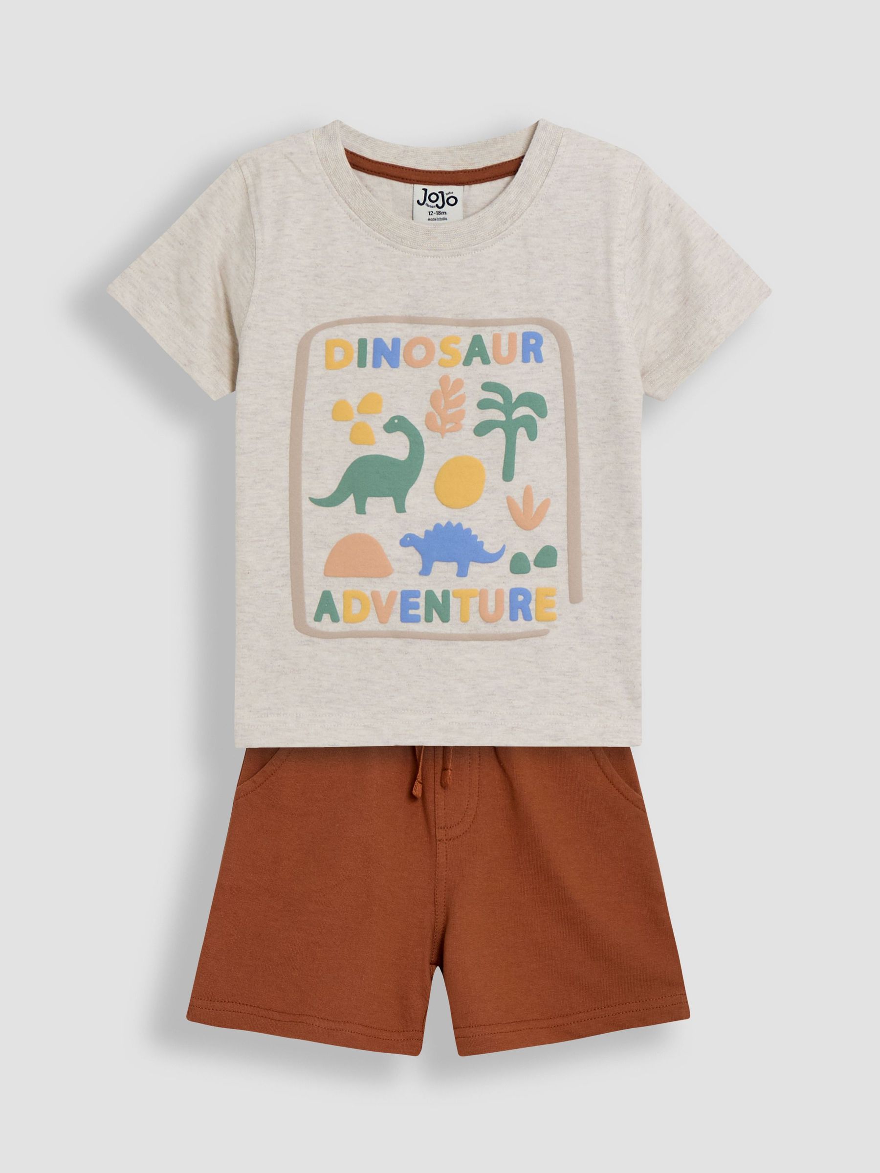 Natural 2-Piece Dinosaur Puff Print T-Shirt & Short Set (AU7924) | $45 - $50