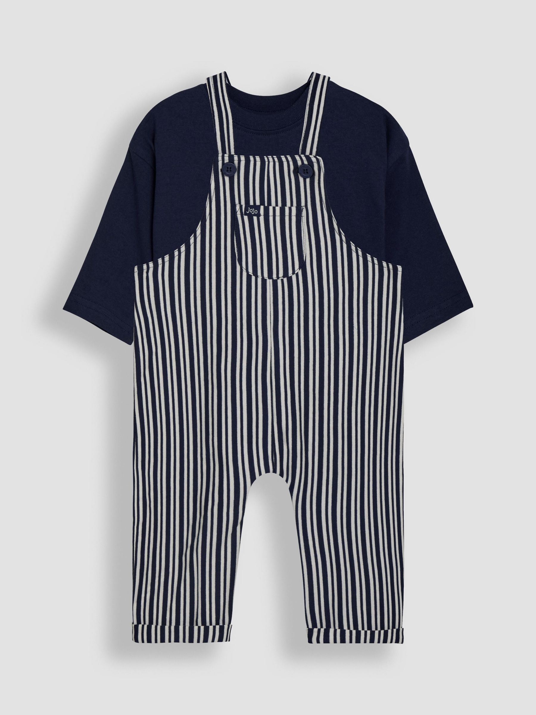 Navy Stripe 100% Cotton Dungarees & Top Set (AU7954) | $43 - $45