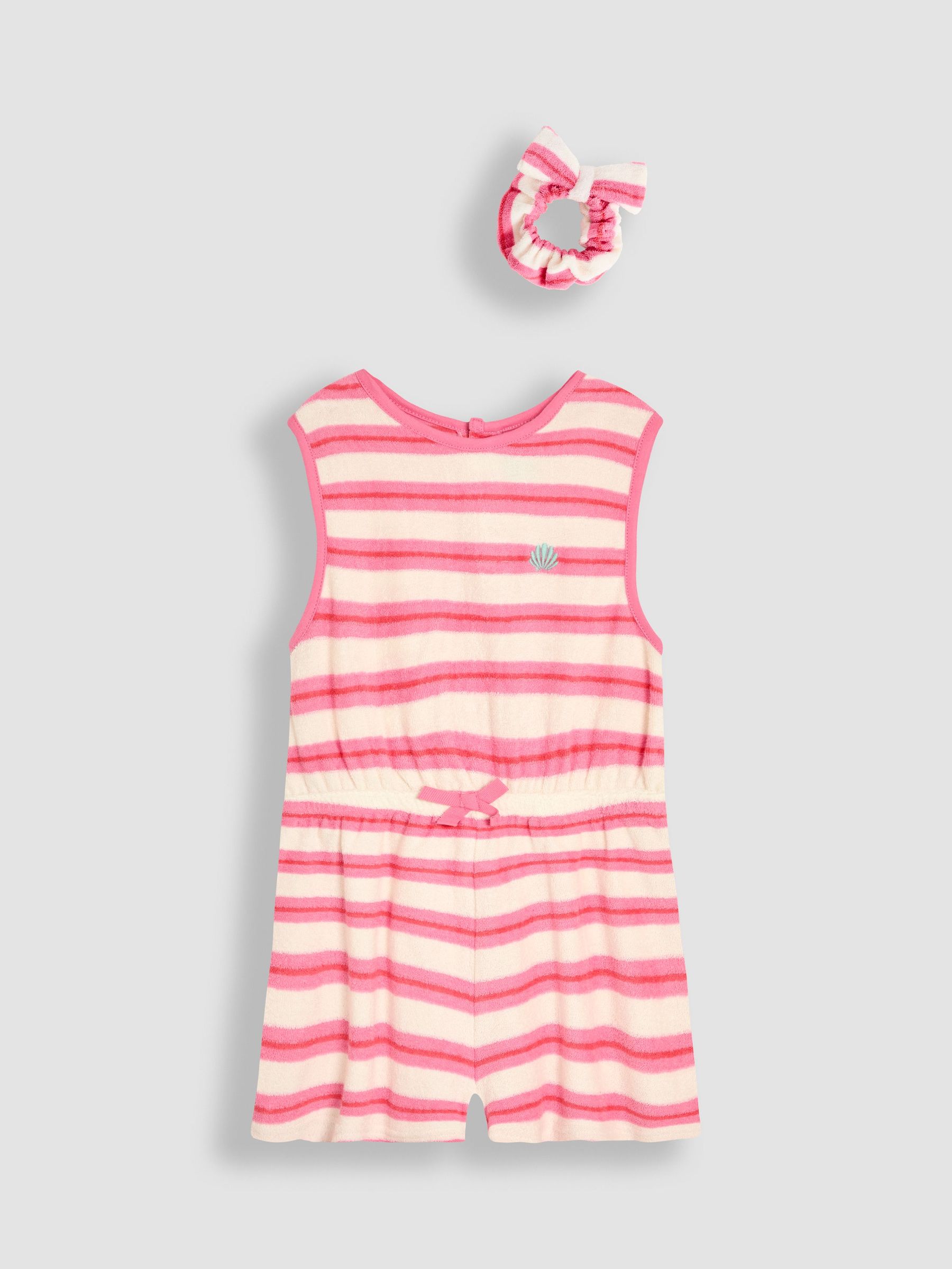 Pink Stripe Towelling Sunsuit & Scrunchie (AU7955) | $48 - $53