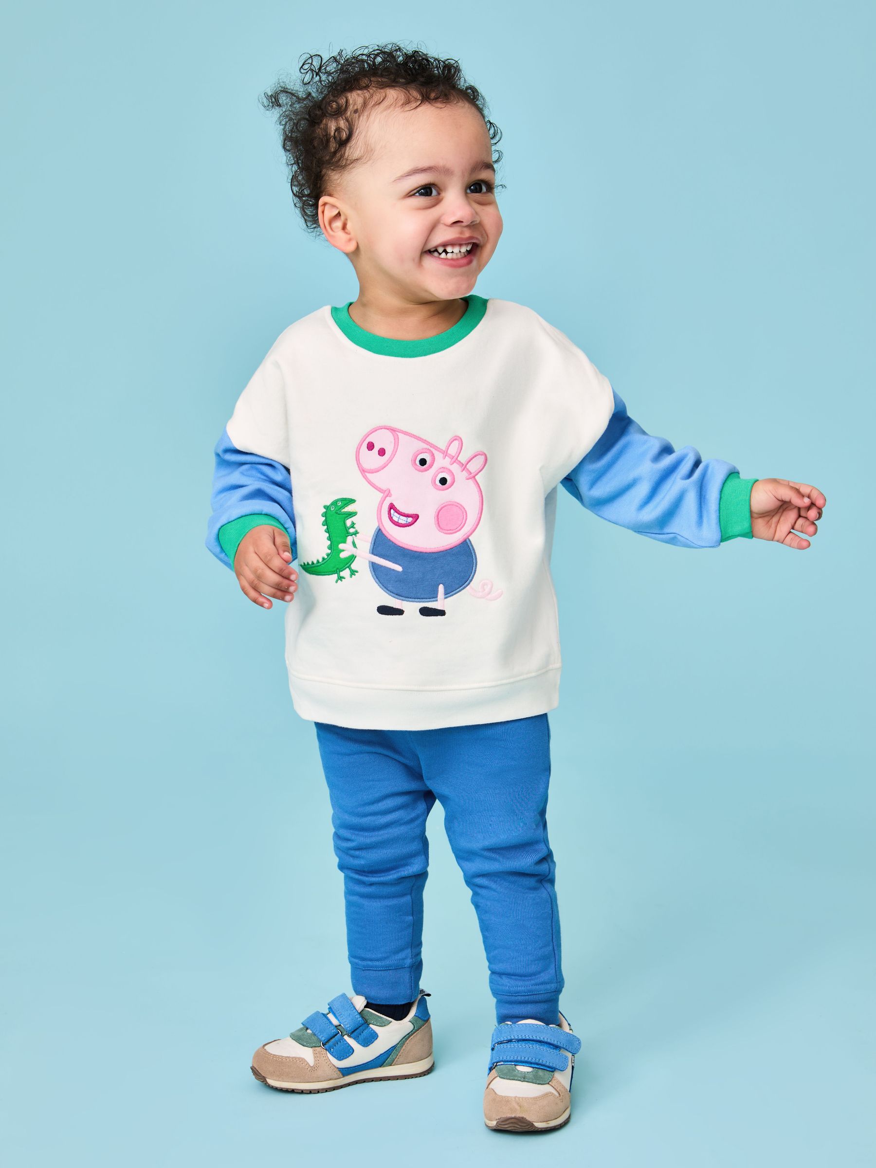 Blue 2-Piece Peppa Pig Appliqué Sweatshirt & Joggers Set (AU7987) | $55 - $62