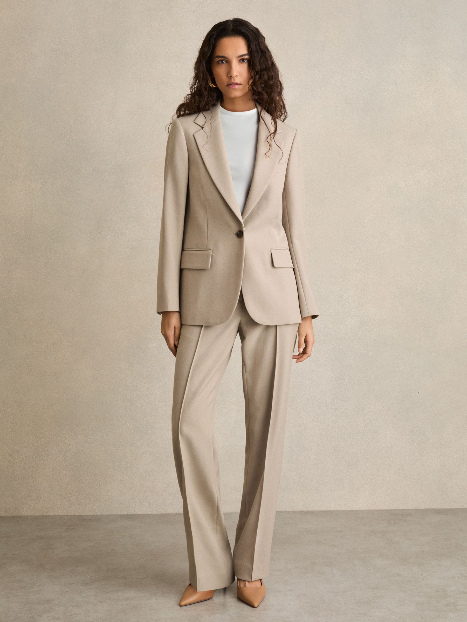 Straight-Leg Textured  Wool-Blend Suit Trousers in Neutral (AU8074) | US$290