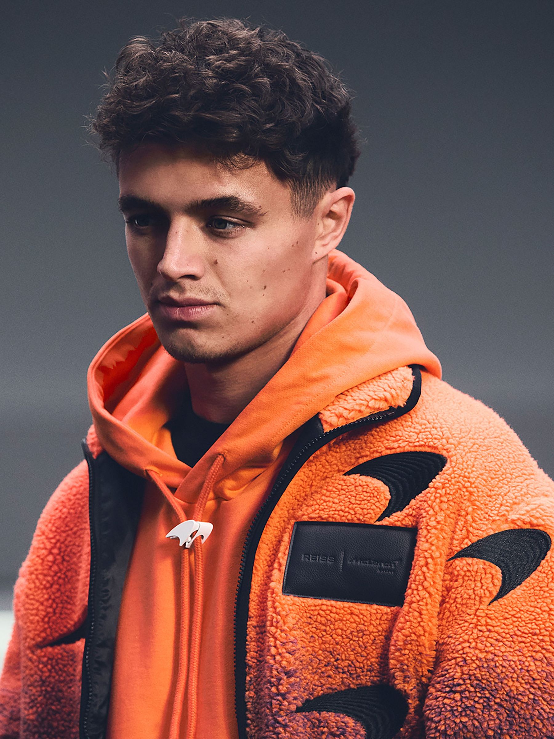 McLaren F1 Team Ombré Fleece Jacket Unisex Fit in Papaya Orange/Purple (AU8076) | €285