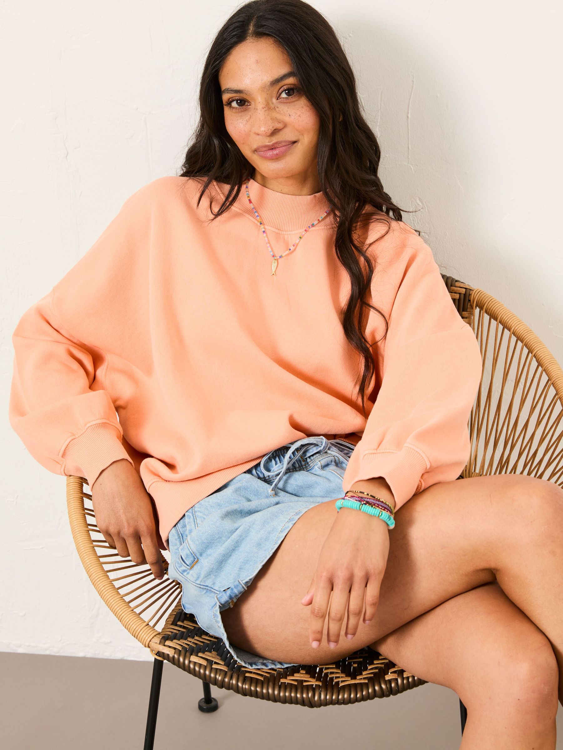 Lara Peach Pink Crew Sweatshirt (AU8122) | €56
